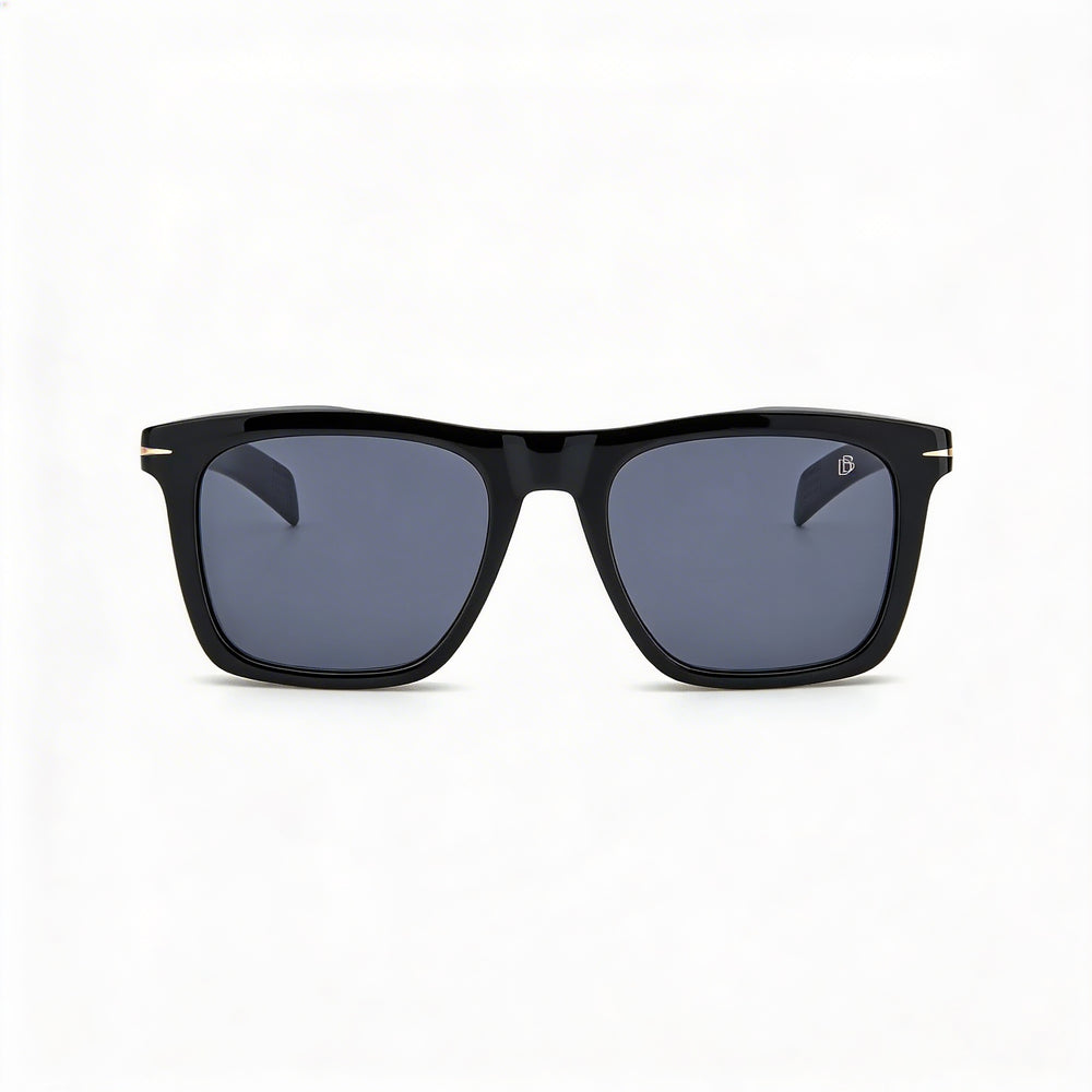 Gafas de sol David Beckham DB 7000/S para hombre, montura clásica de acetato negro y dorado, 51 mm, protección UV 400