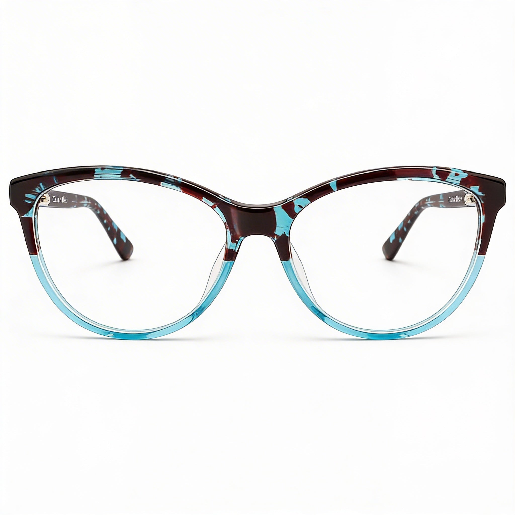 Gafas de vista unisex Calvin Klein Ck21519 Cat Eye con montura de plástico en azul habana transparente, 53 mm, Photo 2