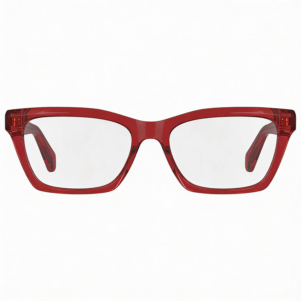Salvatore Ferragamo SF2986 Men's Transparent Red Acetate Eyeglasses 53mm - Prescription Ready, Clear Demo Lenses