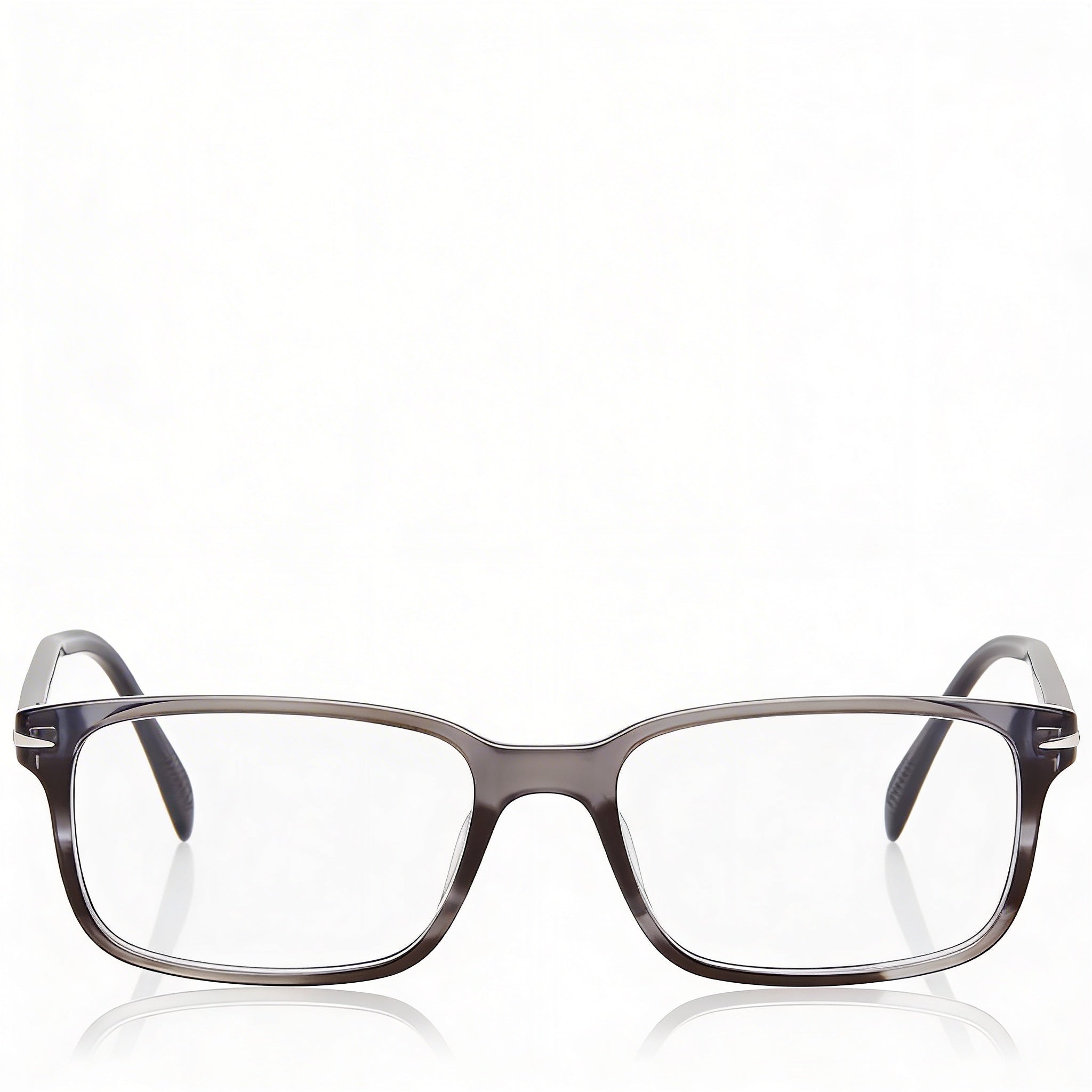David Beckham Db 1065 Men's Grey Horn Plastic Frame Eyewear, 54mm Lens Width, Polycarbonate Lenses, Photo 2