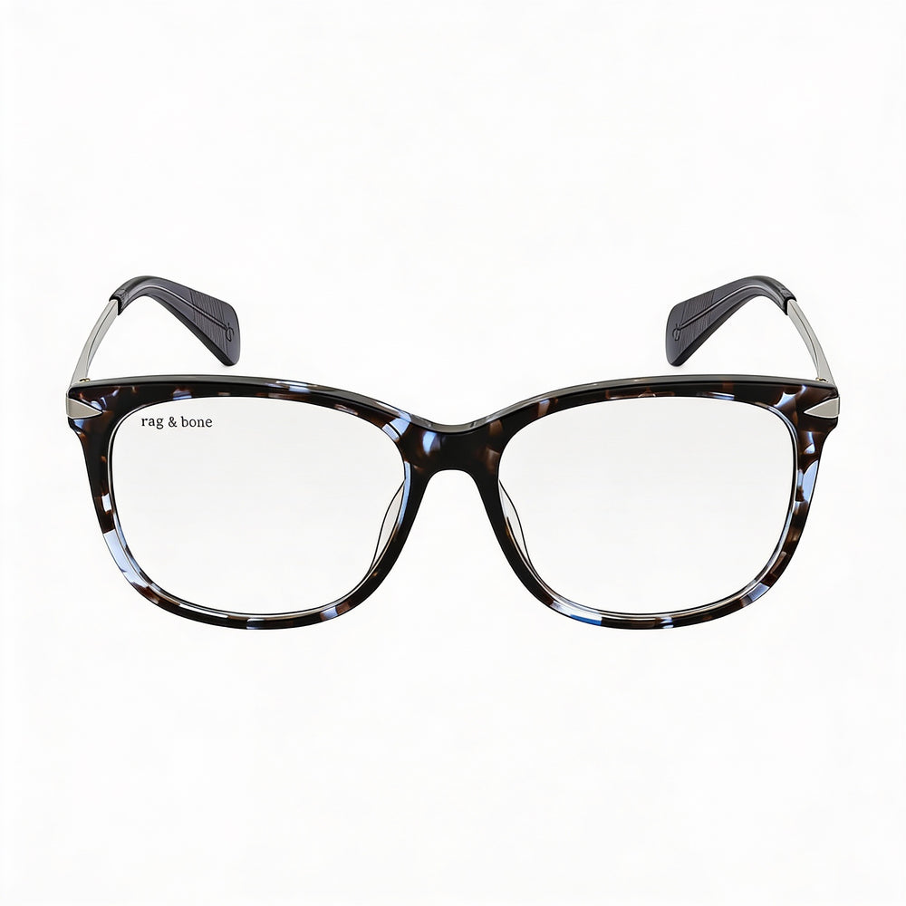 Gafas unisex Rag & Bone Rnb3006 con montura de acetato y lentes de policarbonato, color azul Habana 52-16-140