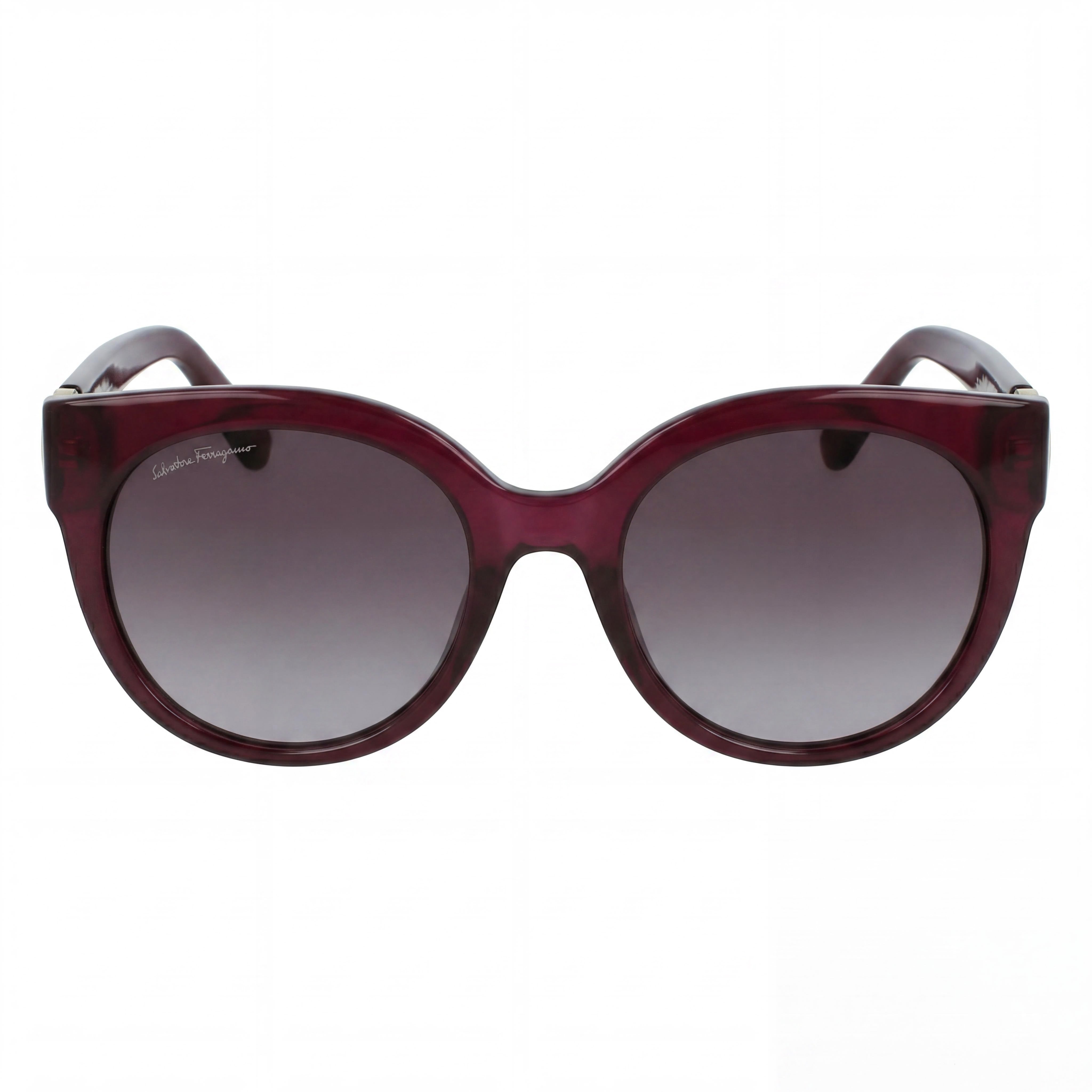 Salvatore Ferragamo Gafas de sol de mujer tipo ojo de gato Cristal púrpura Armazón de plástico Morado degradado No polarizadas Protección UV 53 mm, Photo 2