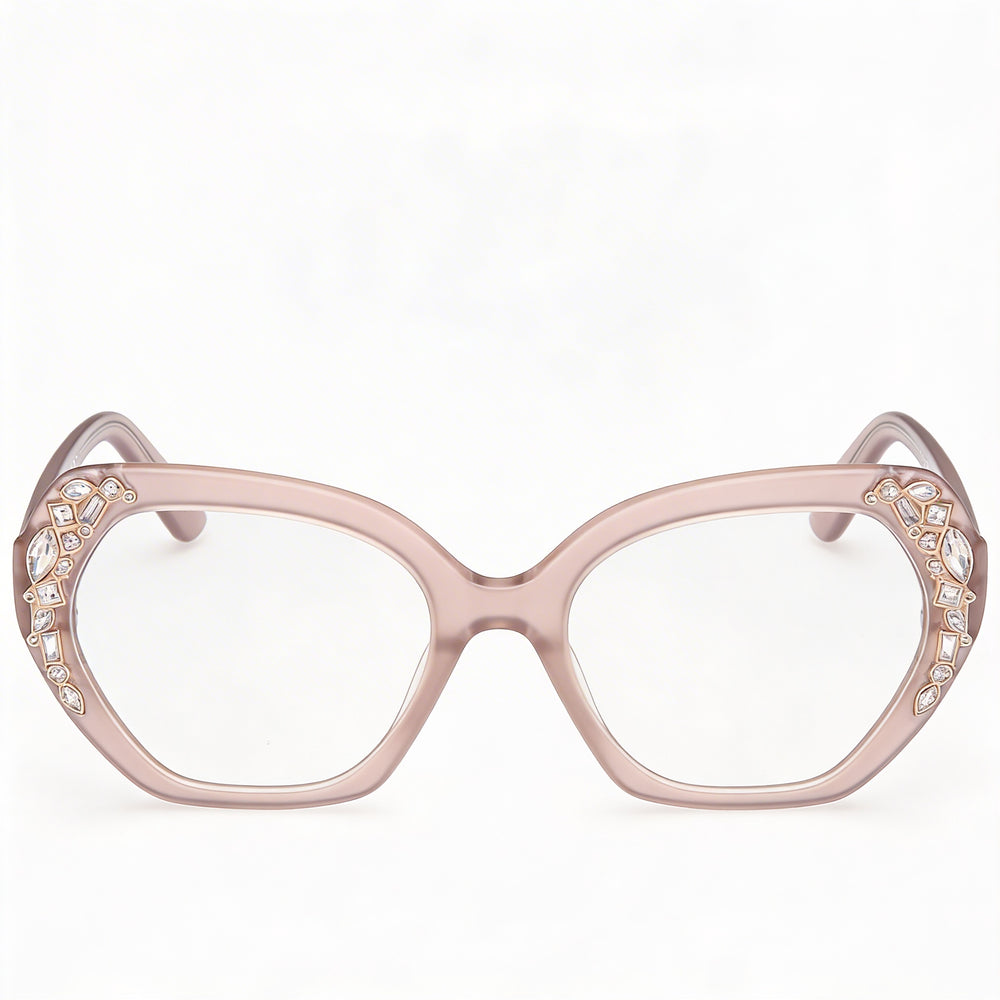 Guess by Marciano Gm50039 Women's Shiny Beige Plastic Frame Non- Optical Eyeglasses 53-18-140