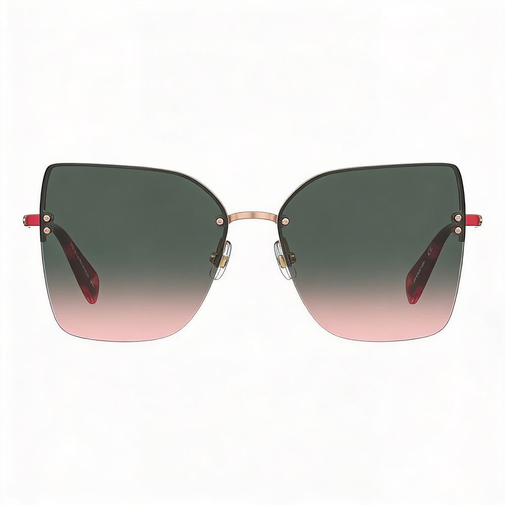 kate spade new york ARIELLA/G/S Gafas de sol unisex de protección UV con montura sin aro de acero inoxidable dorado rojo, forma de ojo de gato, degradado burdeos rosa, 58 mm