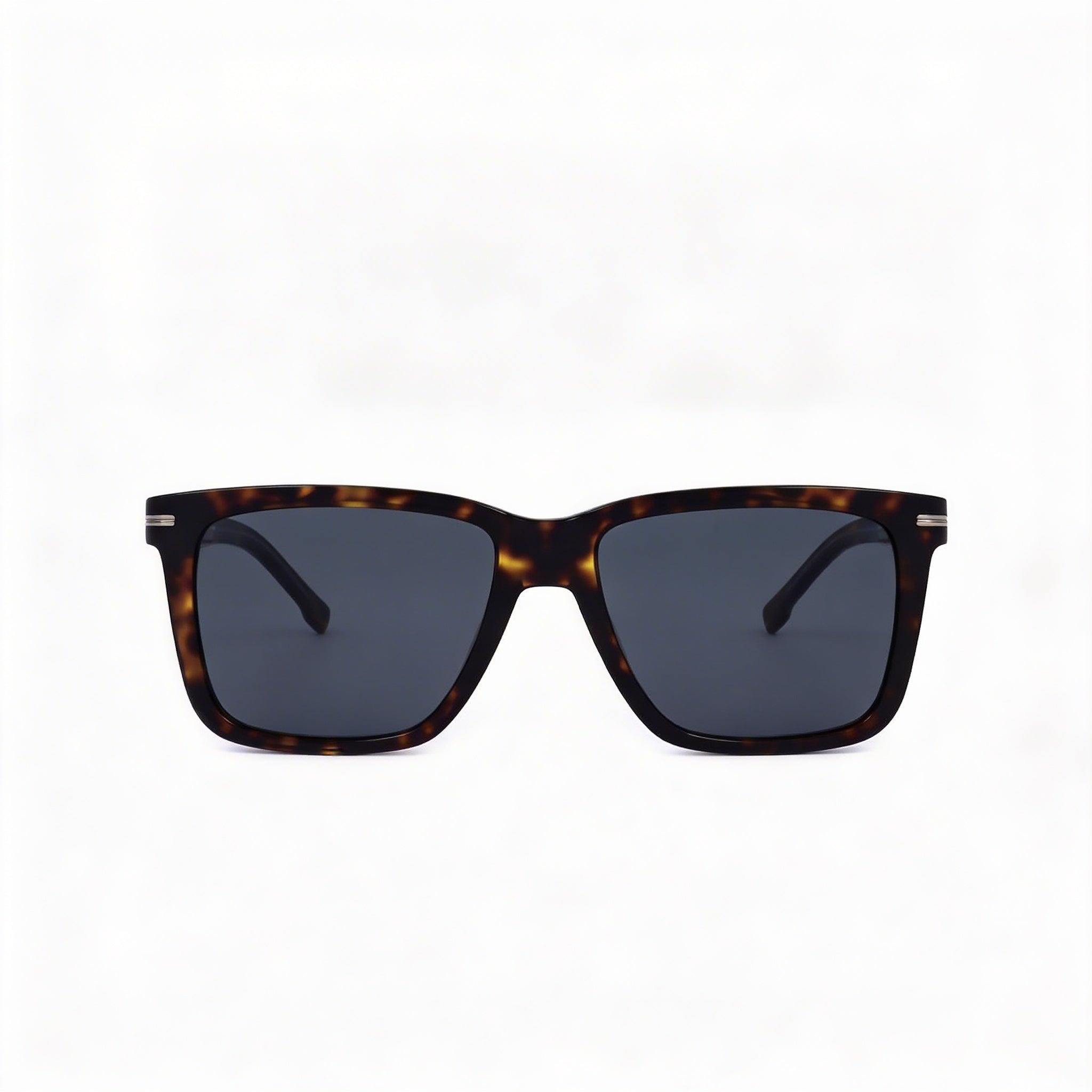 Gafas de sol cuadradas clásicas unisex Hugo Boss de acetato, montura gris Habana oscuro, lentes Habana sin polarizar, protección UV, 55 mm, Photo 2