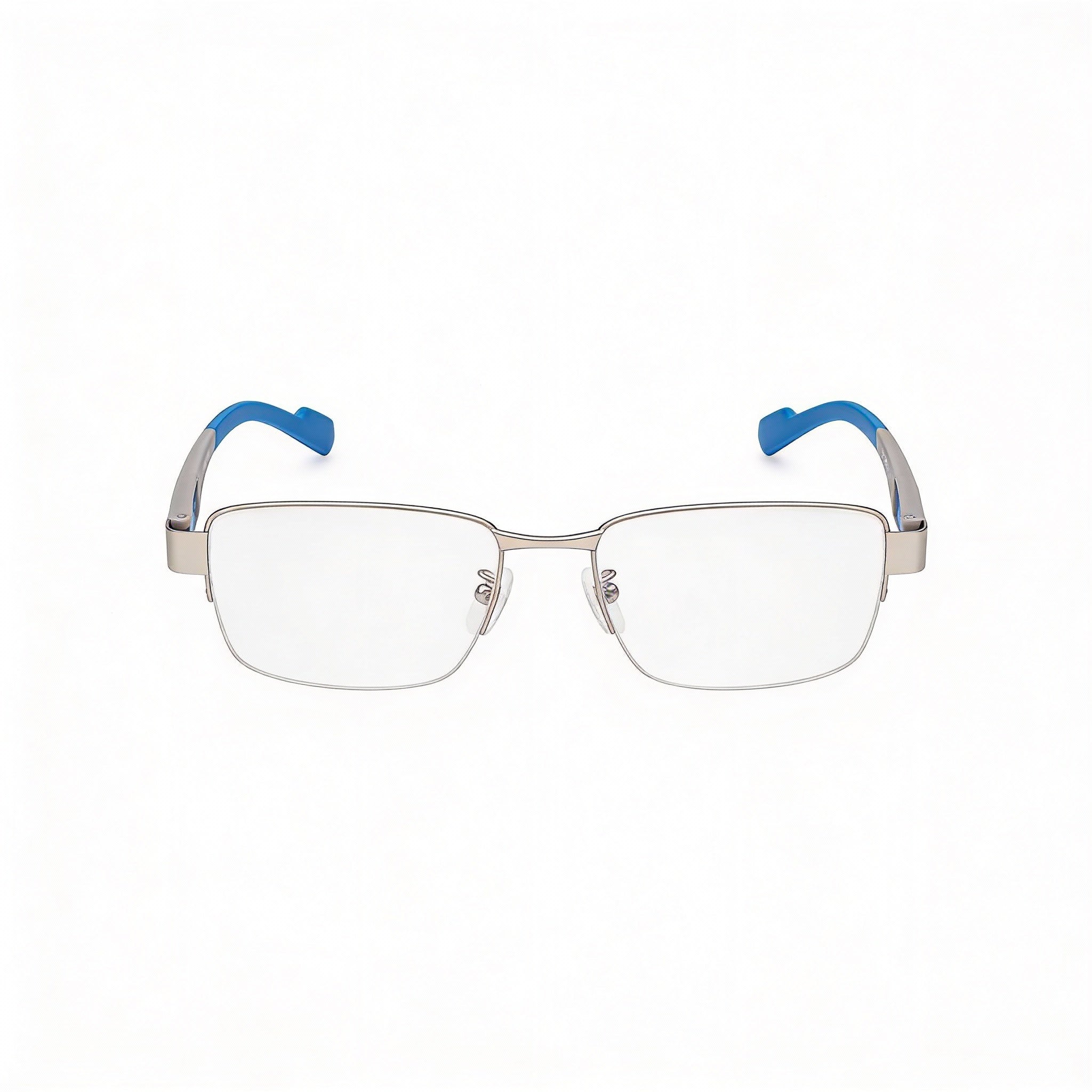 adidas Casual Men's Metal Rectangle Semi-Rimless Eyeglasses, Palladium Silver Frame, Clear Lenses, 53mm Lens Width