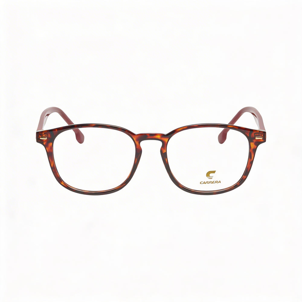 Gafas Carrera Casual Style Unisex con montura de plástico rojo Habana y lentes de policarbonato transparentes, 49 mm