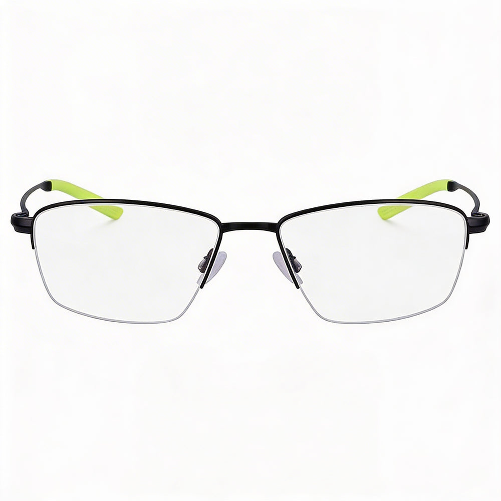 Nike 6045 Men's Rectangular Semi-Rimless Titanium Eyeglasses Satin Black 54mm