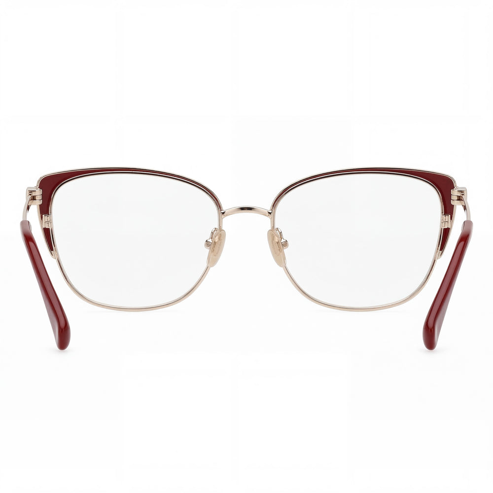 MaxMara Modern Women's Eyeglass Frames, Havana Brown Gold Metal Frame, Lens Width 55mm