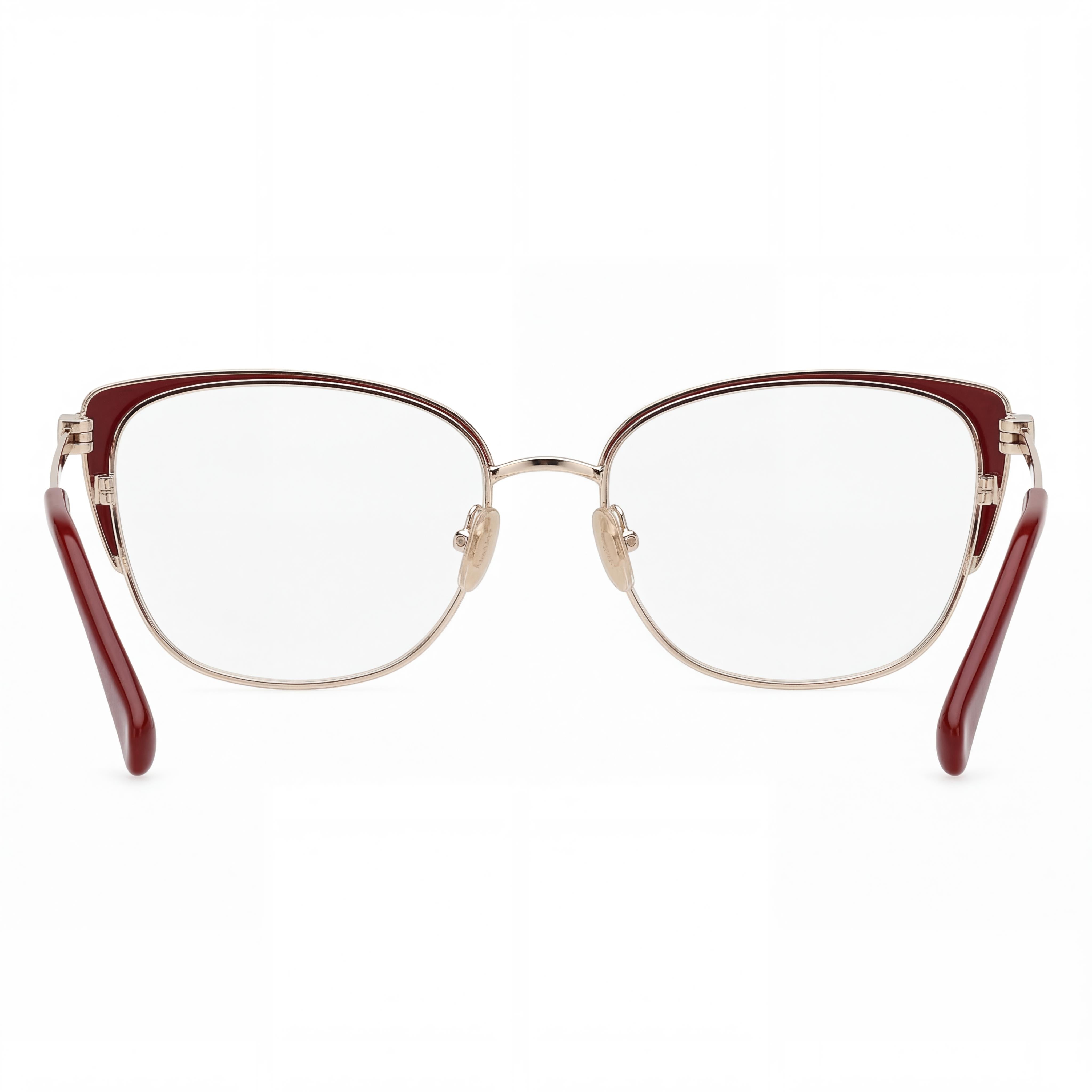 Montura de Gafas para Mujer MaxMara Modern, Montura de Metal Dorada Marrón Havana, Ancho de Lente 55mm, Photo 2