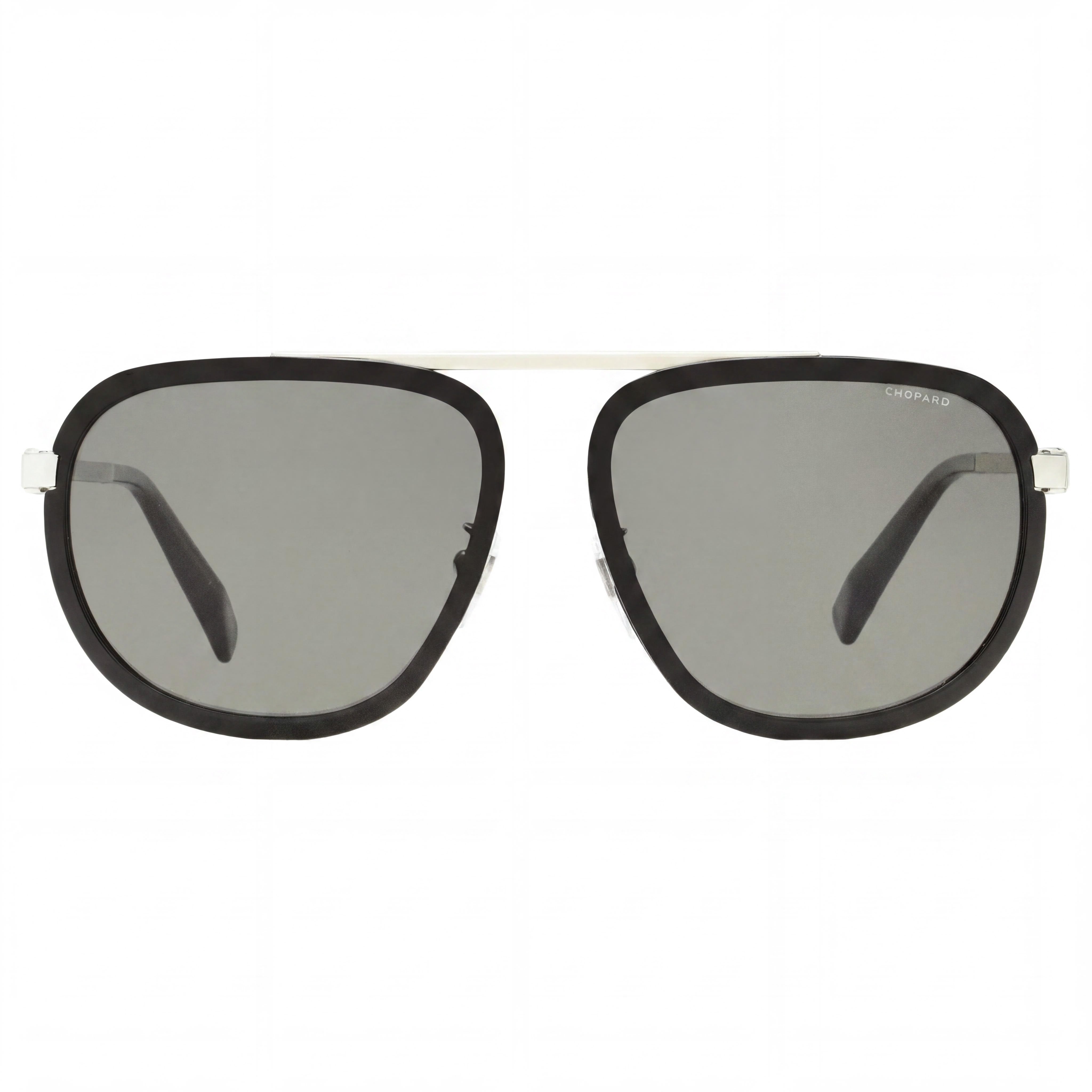 Chopard Women's Gray Silver Metal Frame Sunglasses with Polarized Acetate Lenses and UV Protection, Photo 2