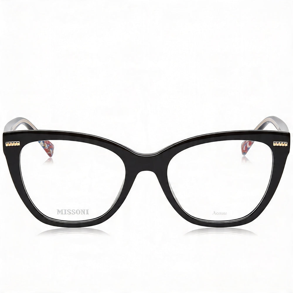 Gafas Missoni Mis 0072 para mujer con montura de acetato negro y lentes de policarbonato negras de 52 mm