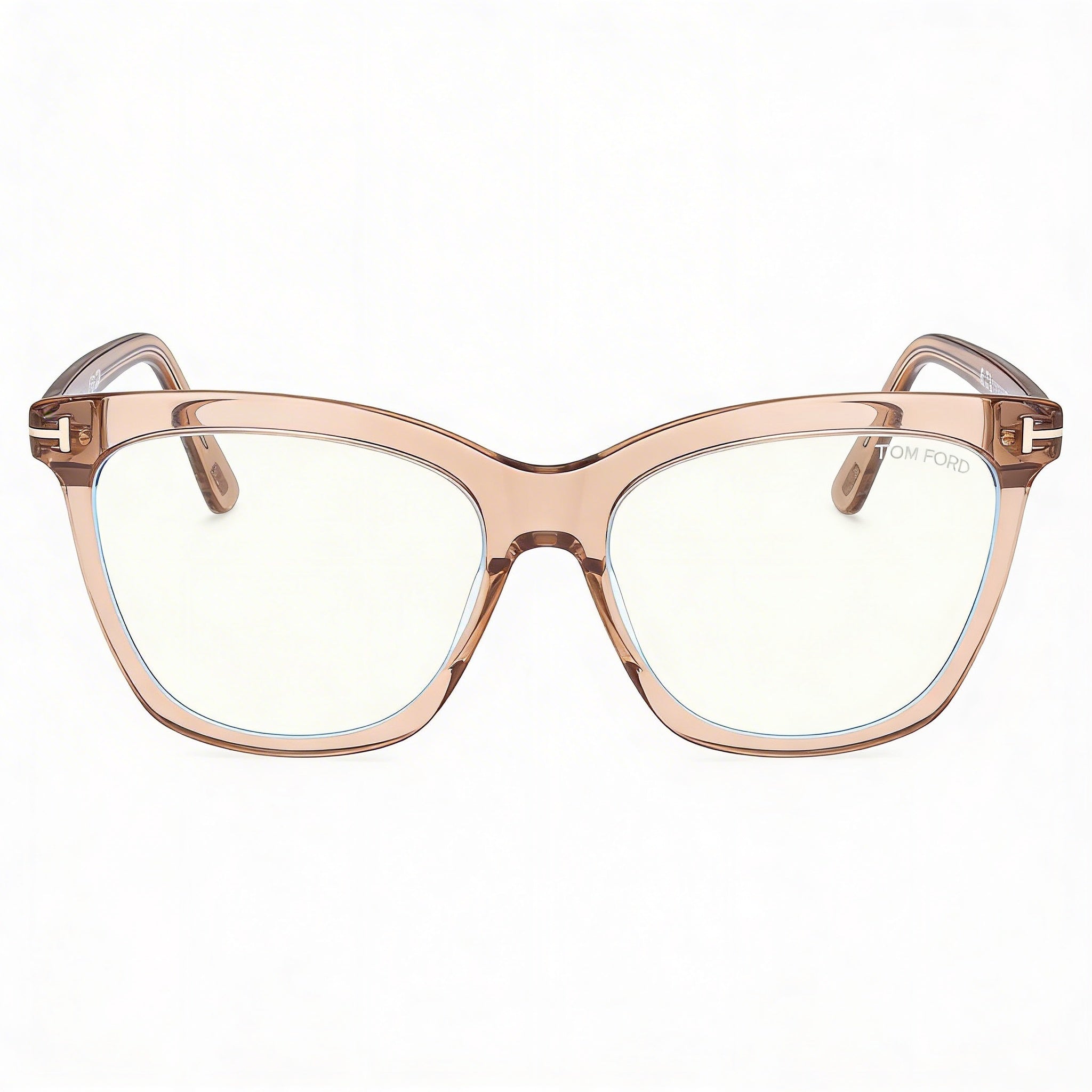Tom Ford Ft6042-b Unisex Eyewear with Shiny Light Brown Frame, Black Polycarbonate Non- Lenses, Size 54-16-140, Photo 2