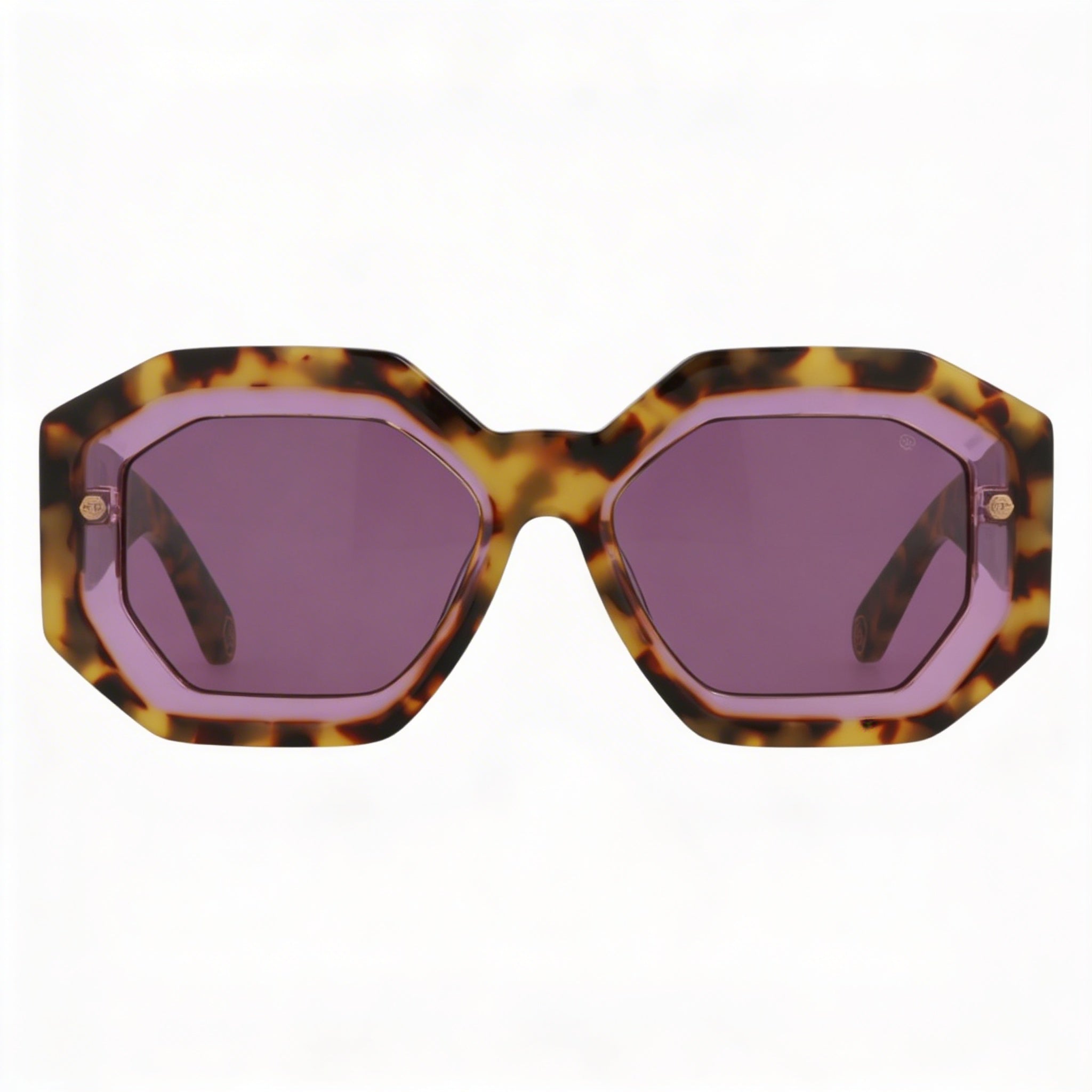 Gafas de sol Philipp Plein de plástico cuadradas/rectangulares para mujer, montura violeta habana, lentes violetas, protección UV, 53 mm, Photo 2