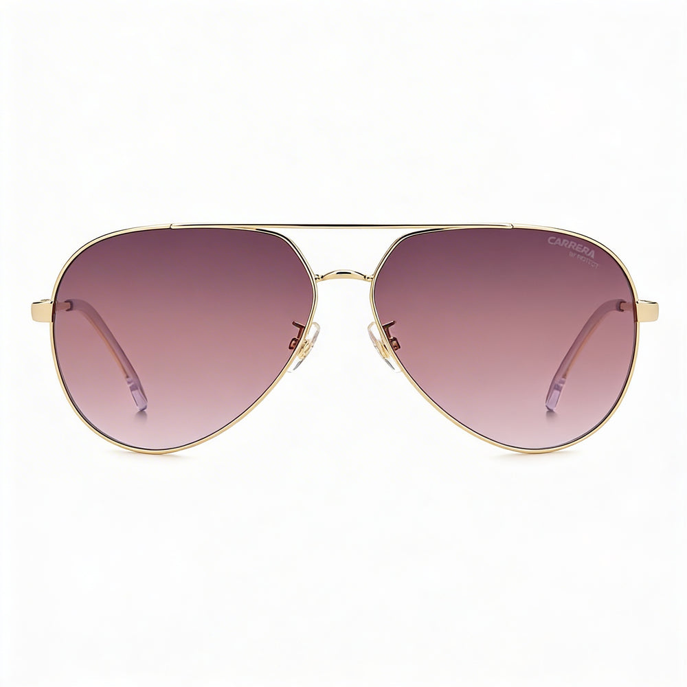 Gafas de sol Carrera 3005/S para mujer, de acero inoxidable, color burdeos, dorado, rosa con degradado burdeos, sin polarizar, protección UV 63-13-140