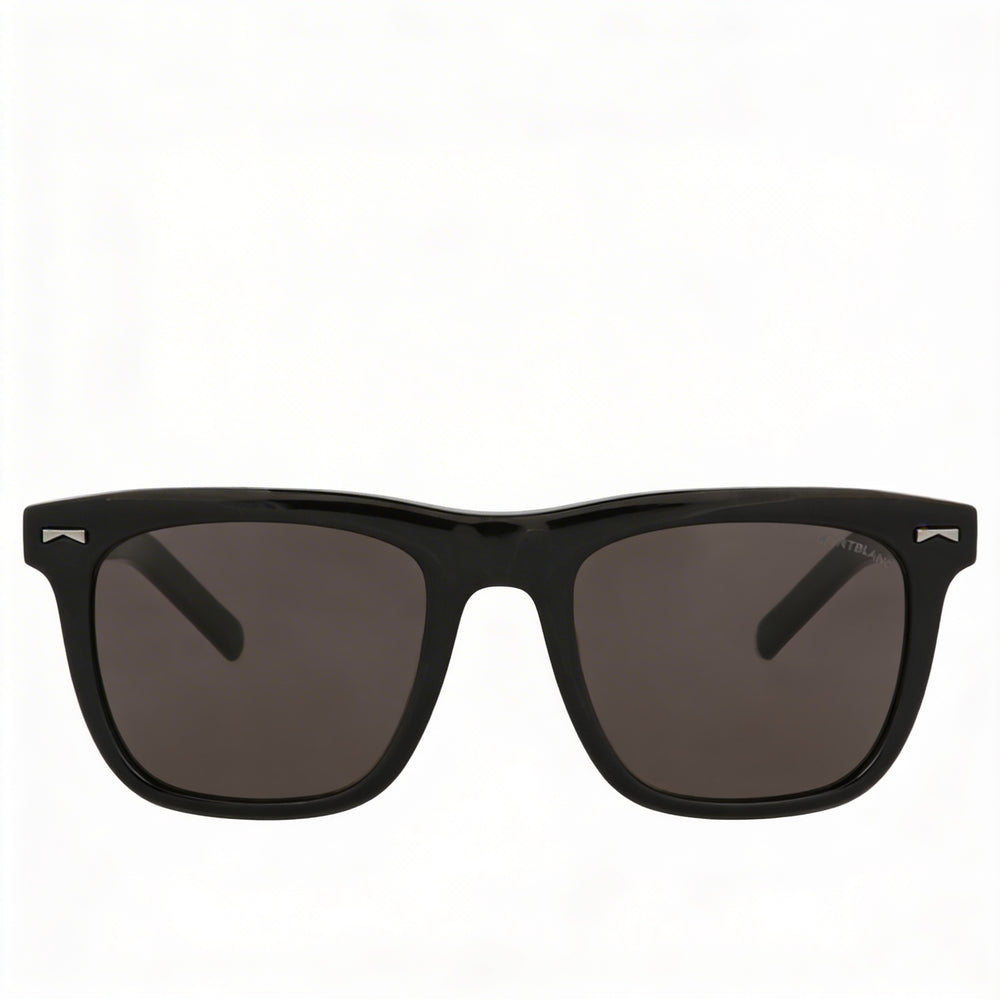 MONTBLANC Gafas de Sol Clásicas Unisex de Acetato con Montura Multicolor y Lentes Negras Grises de 56mm con Protección UV