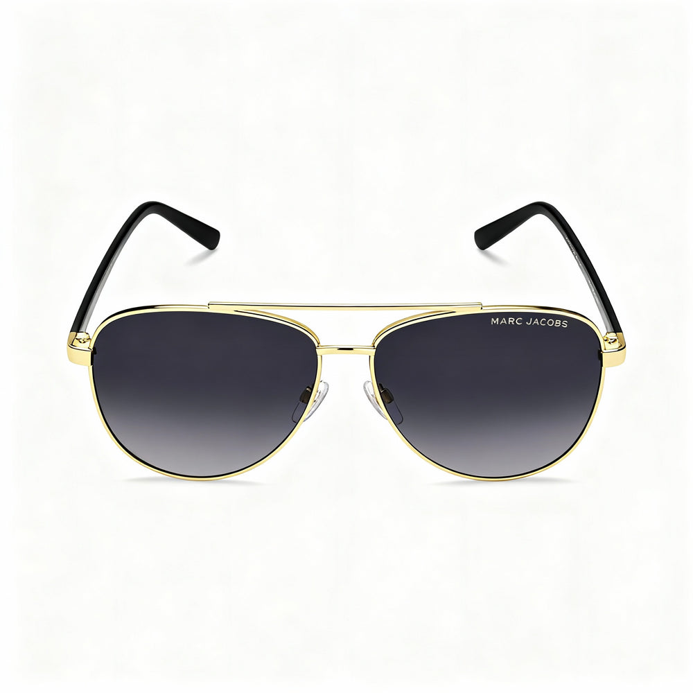 Marc Jacobs Marc 760/S Unisex Metal Aviator Sunglasses Gold Black Frame, Dark Grey Shaded Non-Polarized Lens 60-14-140