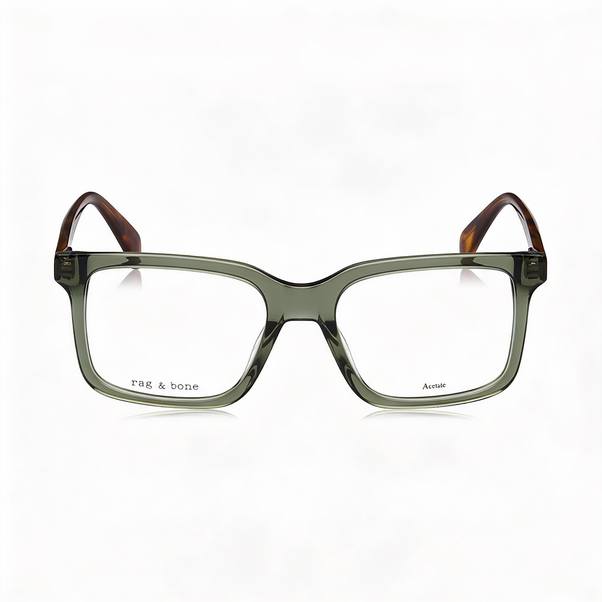 rag & bone Men's Casual Style Optical Frames Eyeglasses with Green Acetate Frames and Clear Plastic Lenses 53mm, Photo 2