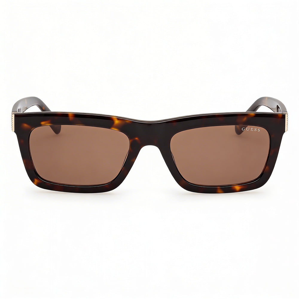 GUESS Gu00212 Unisex Dark Havana Plastic Frame Brown UV 400 Non-Polarized Sunglasses, Lens Width 55mm