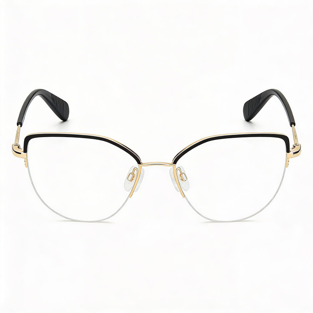 Rag & Bone Modern Cat Eye Dorado Negro Plástico Adaptable a la Luz 53mm para Mujer