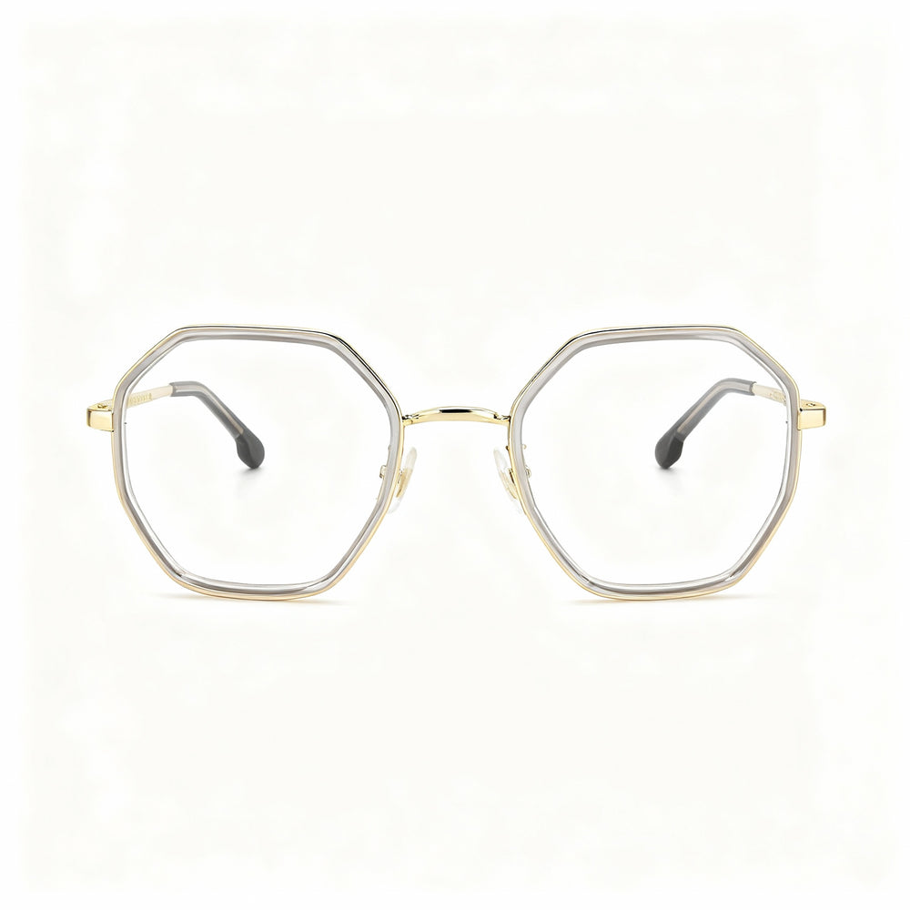 Gafas Carrera 3034 para hombre, montura octogonal de acero inoxidable gris, duraderas, 51-140-22