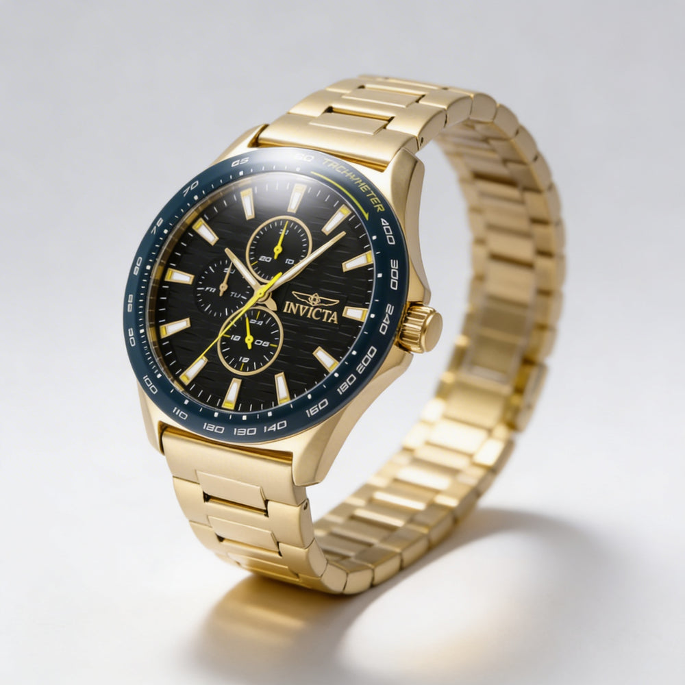 Reloj Invicta Racing 48870 para hombre, cronógrafo de cuarzo, pulsera de acero inoxidable, esfera verde de 44 mm.