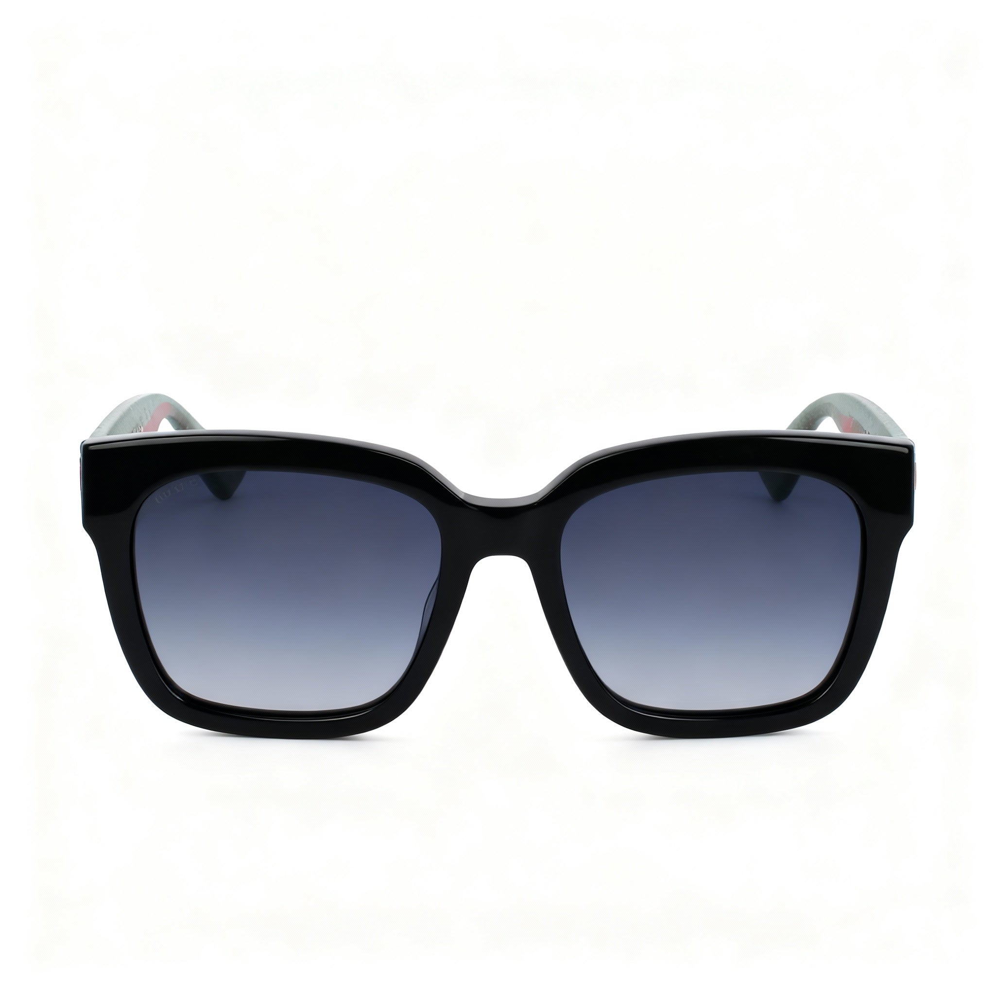 Gucci GG0034SN Women's Square Acetate Sunglasses with Black Green Glitter Red Frame & Shaded Grey Lenses 54mm, Photo 2