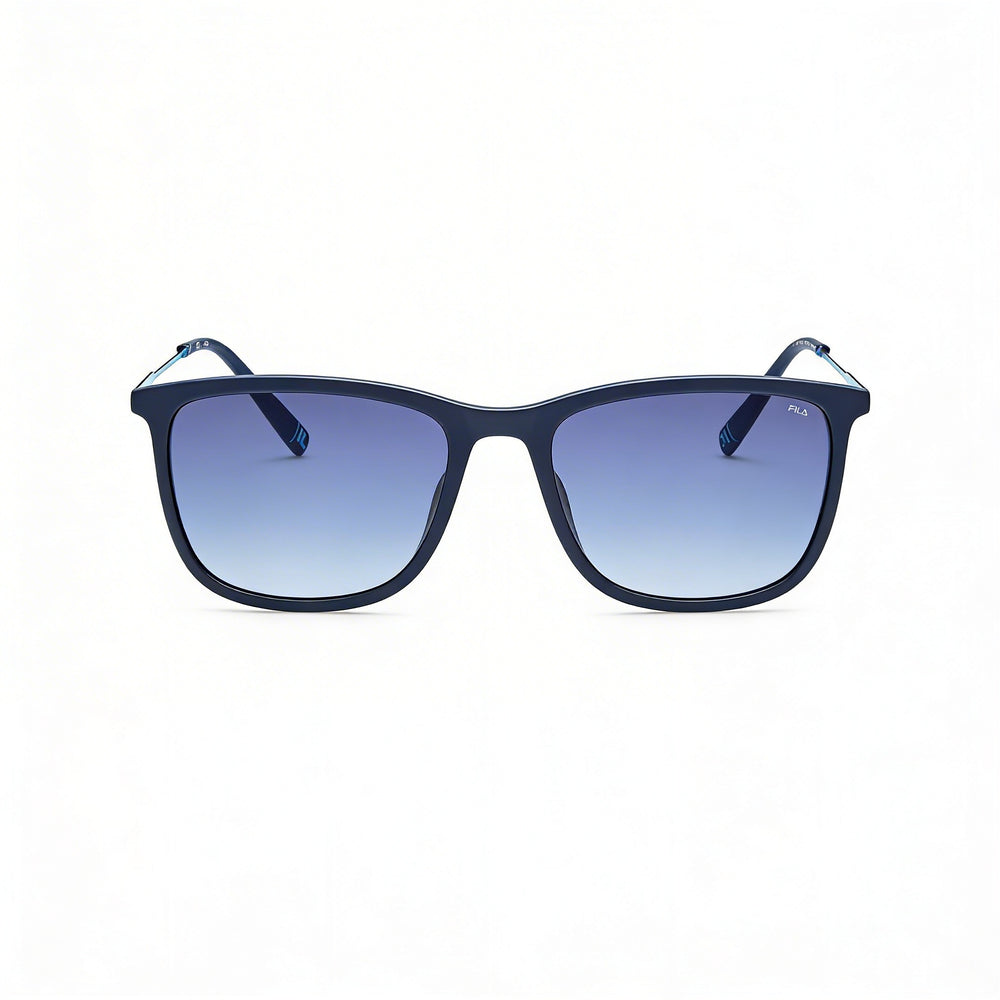 Fila Casual Men's Oil-Metal Combination Matt Night Blue Frame Sunglasses with Blue Gradient Lenses 55mm