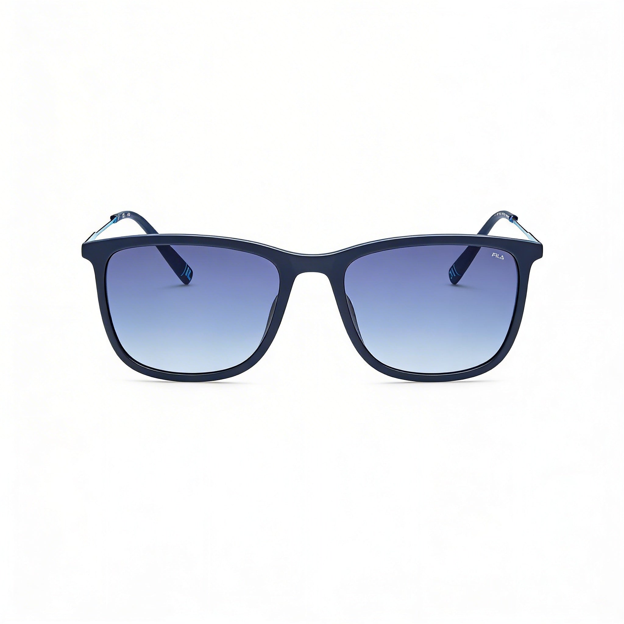 Gafas de sol de hombre casuales Fila con montura azul noche mate de combinación metal-aceite y lentes degradadas azules de 55 mm, Photo 2