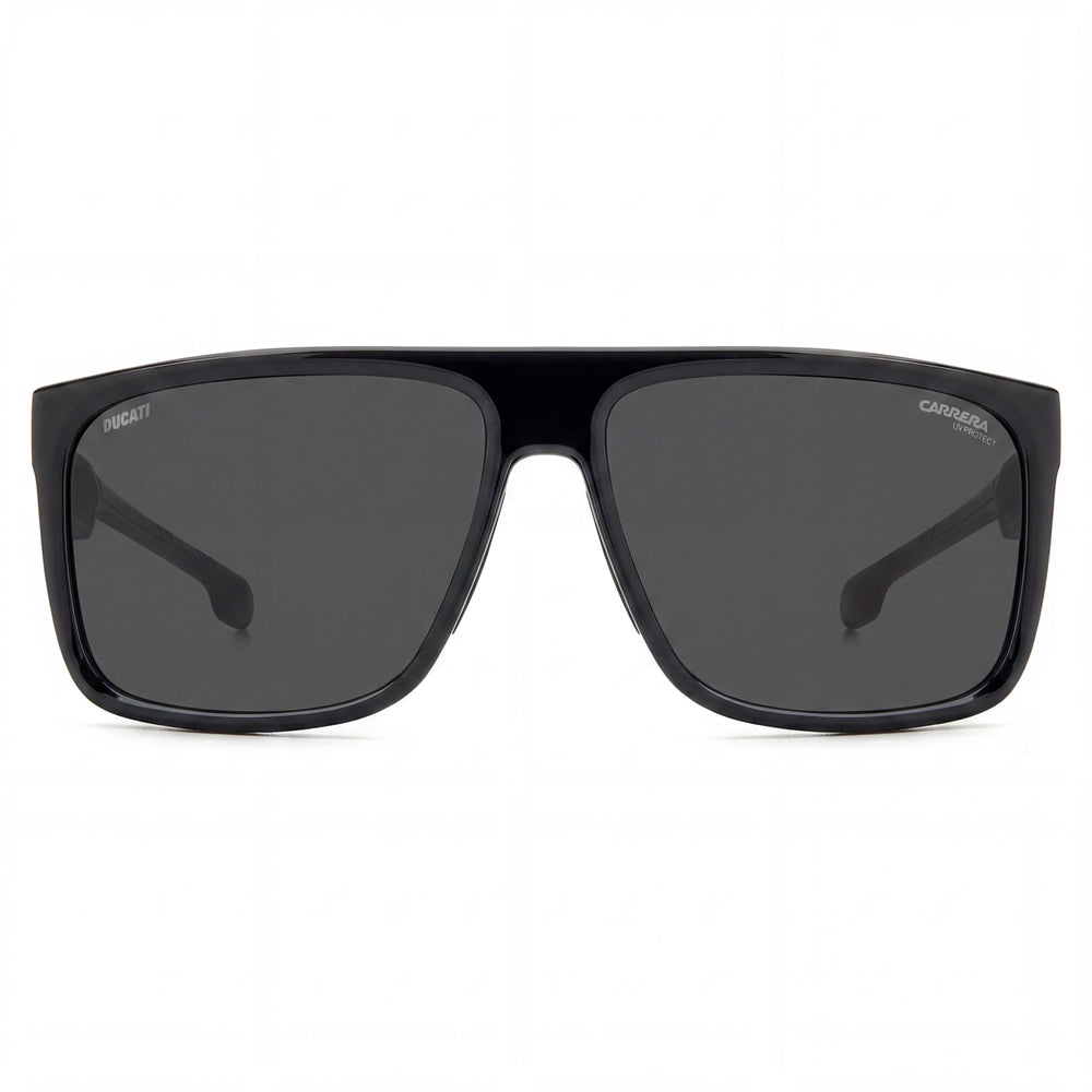 Gafas Carrera Carduc 011/S unisex, armazón de poliamida negra y gris, con protección UV polarizada negra, aptas para lentes recetados, 61 mm