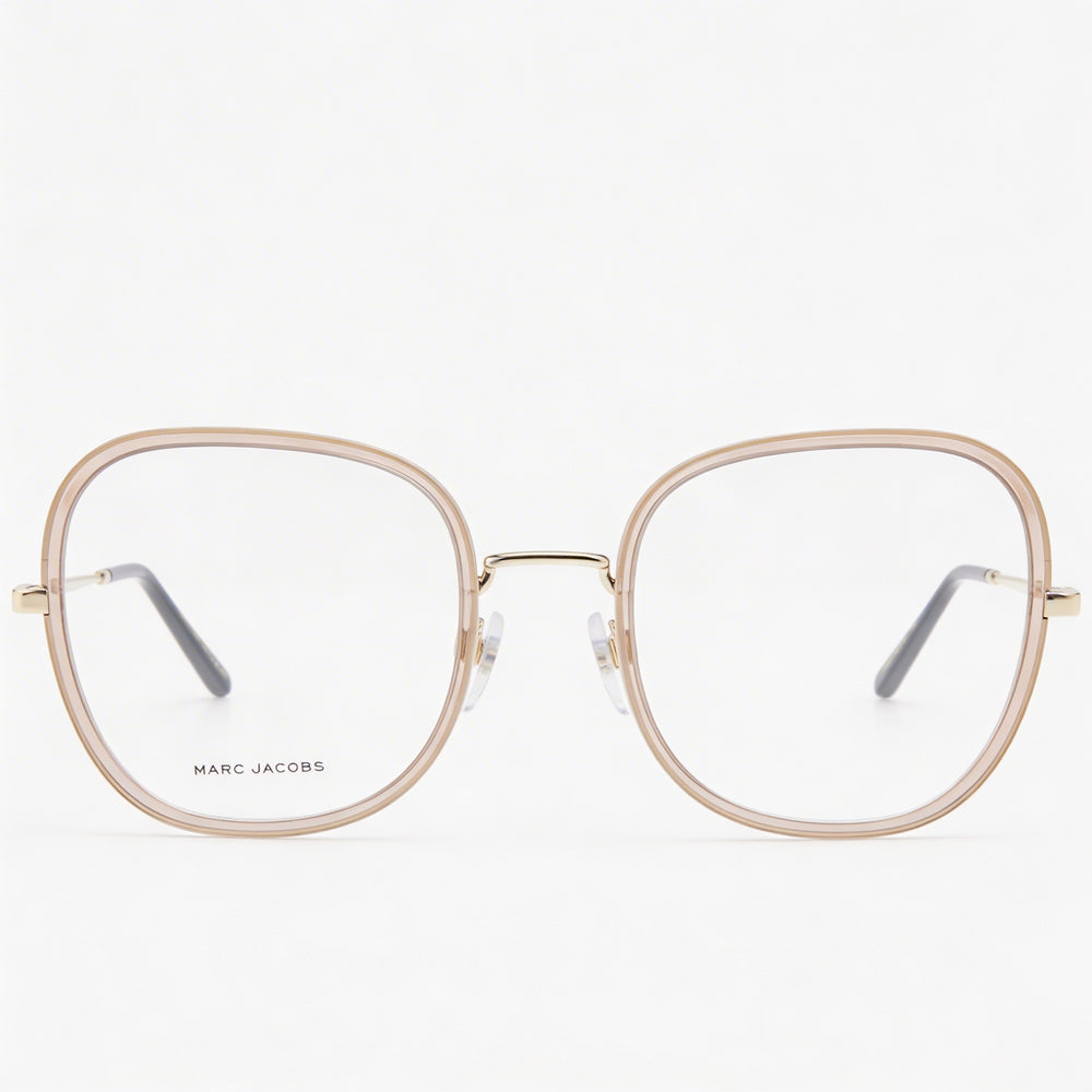 Gafas de sol Marc Jacobs Modern para mujer en beige y dorado, con montura de acero aleado y lentes de policarbonato, 53 mm
