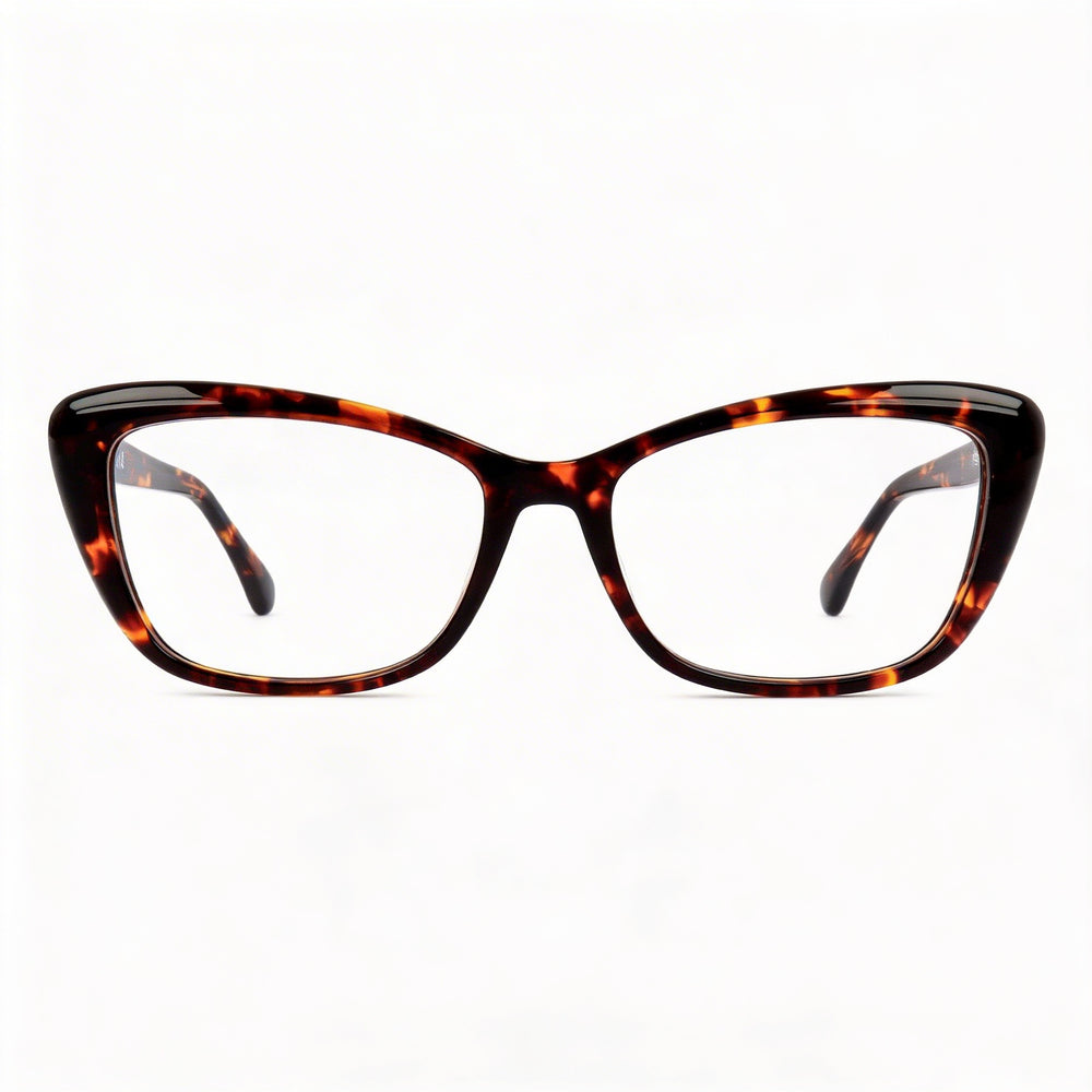 MaxMara Casual Women's Full Rim Lightweight Plastic Havanna Frame with Transparent Plastic Lenses 53-16-140mm