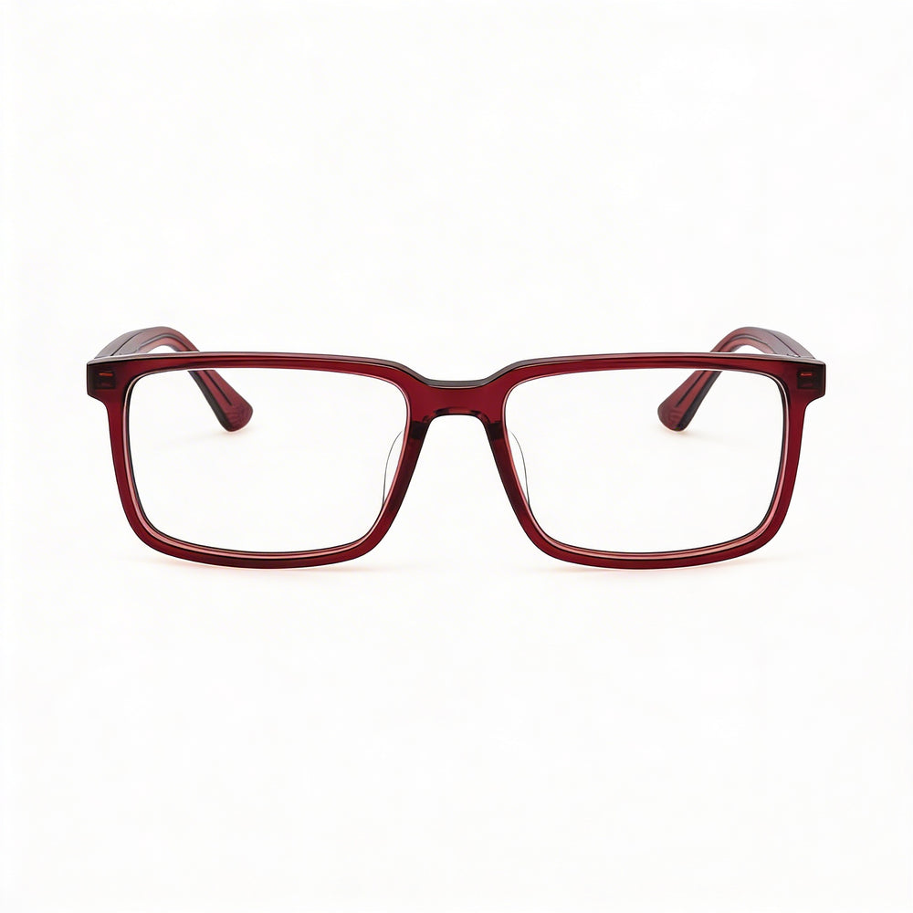 Gafas Police Casual para hombre: gafas ópticas con montura de acetato, color fucsia brillante multicapa, ancho de lente: 57 mm