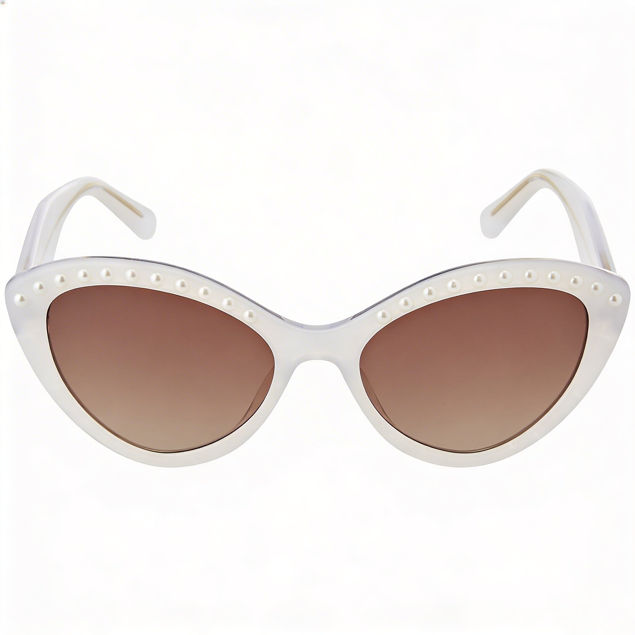 Gafas de sol Kate Spade New York JUNI/G/S PEARL para mujer con montura de acetato blanco y marrón, lentes con protección UV y sombreado marrón, ancho de lente de 55 mm, Photo 2