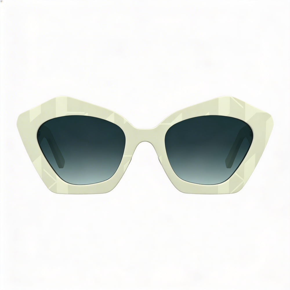 Gafas de sol para mujer Karl Lagerfeld Kl6199s, protección UV, acetato blanco, lentes azules degradadas - Talla M
