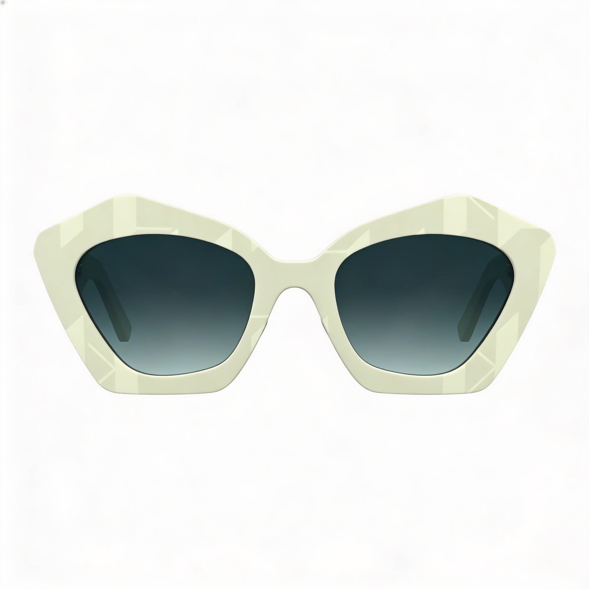 KARL LAGERFELD Kl6199s Women's White Acetate UV Protection Sunglasses, Gradient Blue Lenses - Size M, Photo 2