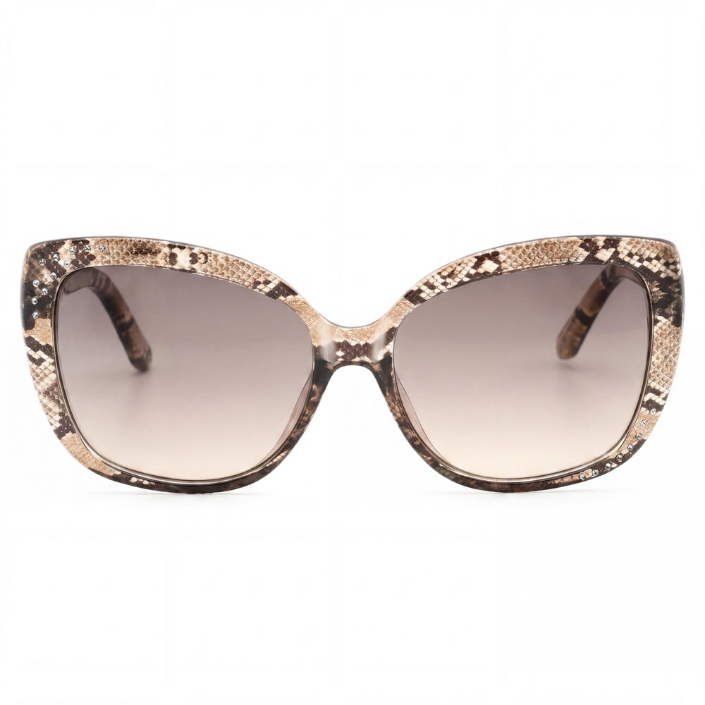 GUESS Women's Contemporary Light Brown Plastic Frame Polarized Brown Gradient UV Protected Sunglasses 57mm