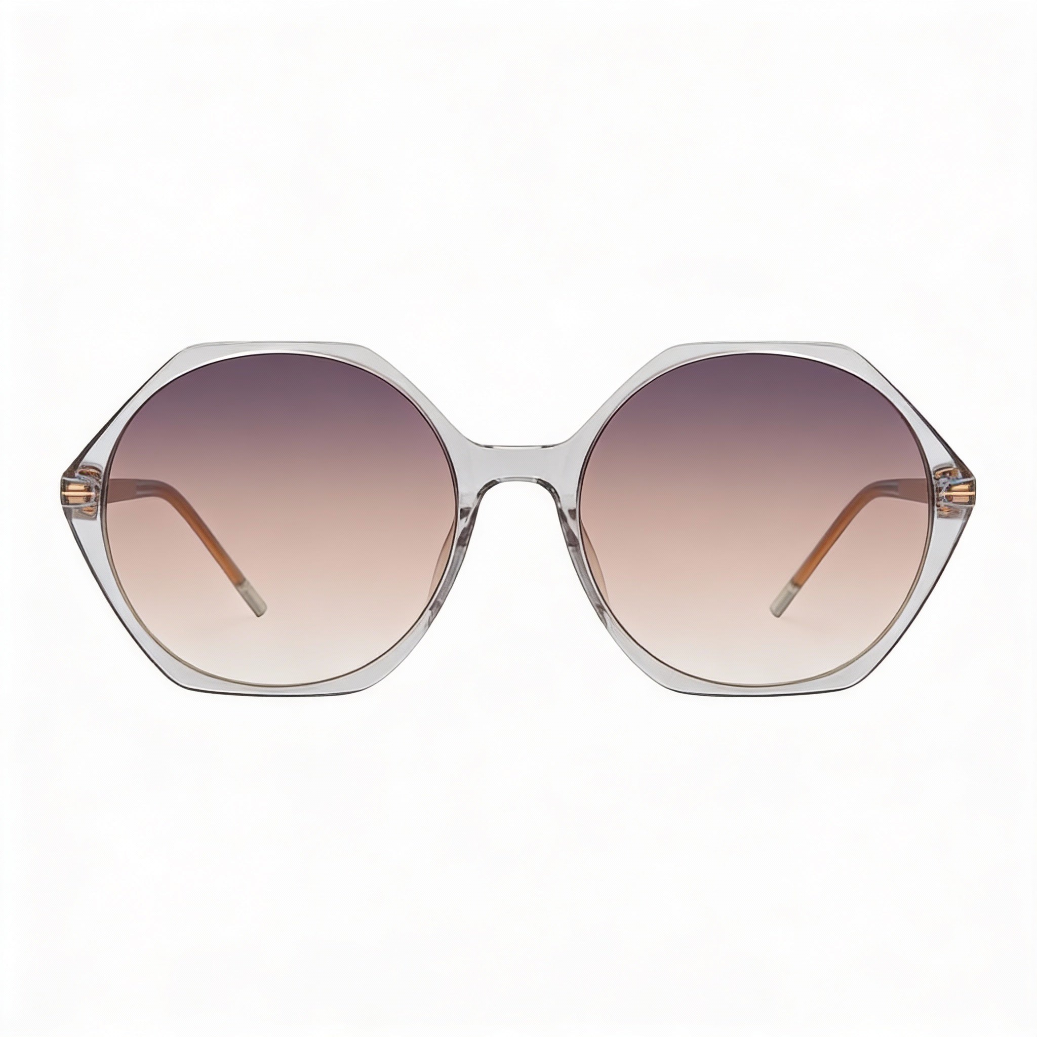 Gafas de sol Hugo Boss Light & Minimal para mujer, montura gris de acetato claro, lentes de doble tono en gris y marrón, 56-18-140, Photo 2