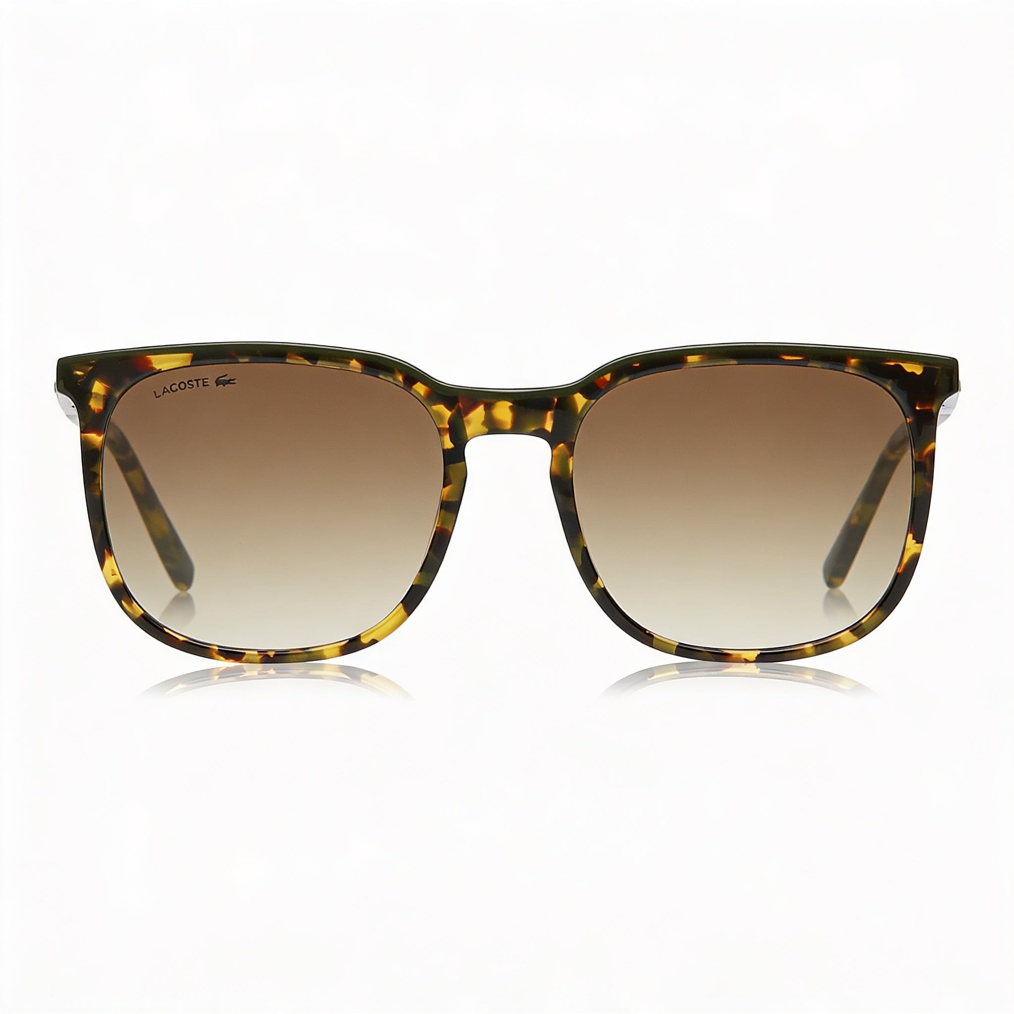 Gafas de sol unisex Lacoste La Stripes & Piping con montura de acero de aleación verde habano oscuro y protección UV de 54 mm, Photo 2