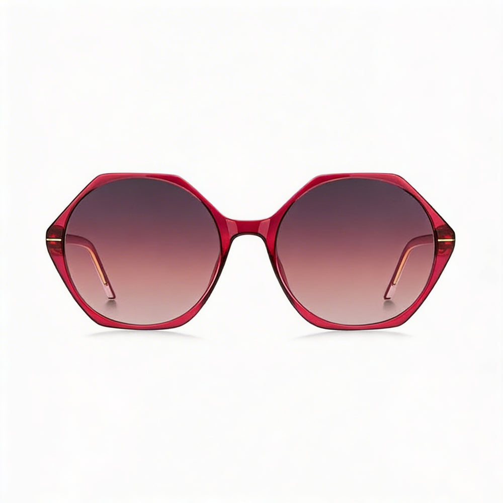 Gafas de sol Hugo Boss ligeras y minimalistas para mujer con montura de magnesio color cereza y protección UV 56-18-140