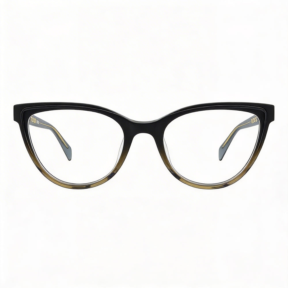 TOUS Casual Women's Shiny Dark Havana Acetate Optical Frames with Non Lenses 53-140-18