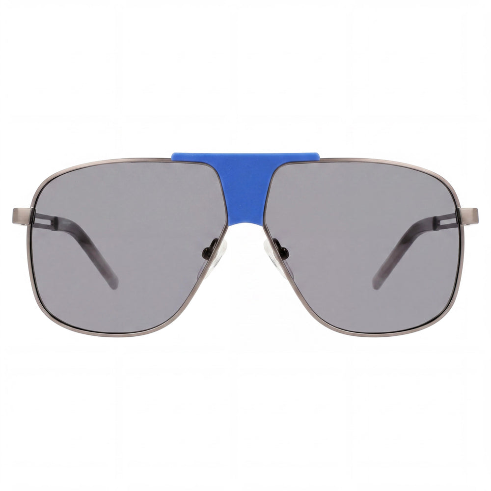 Salvatore Ferragamo SF292S Gafas de sol unisex con montura moderna de acetato en azul rutenio oscuro con lentes a juego 63 mm