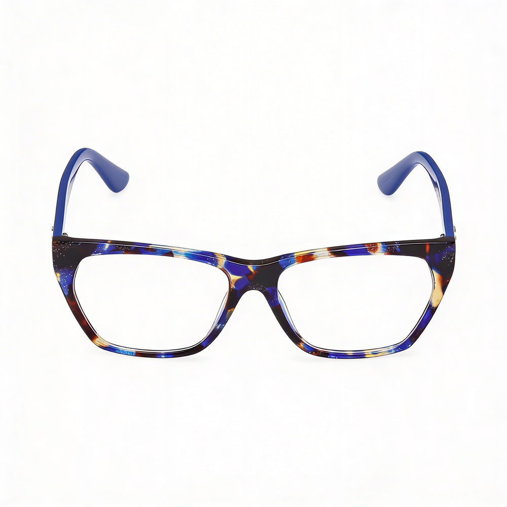 GUESS Gu50234 Women's Plastic Frame Shiny Blue Havana Non- Polycarbonate Eyeglasses 54mm