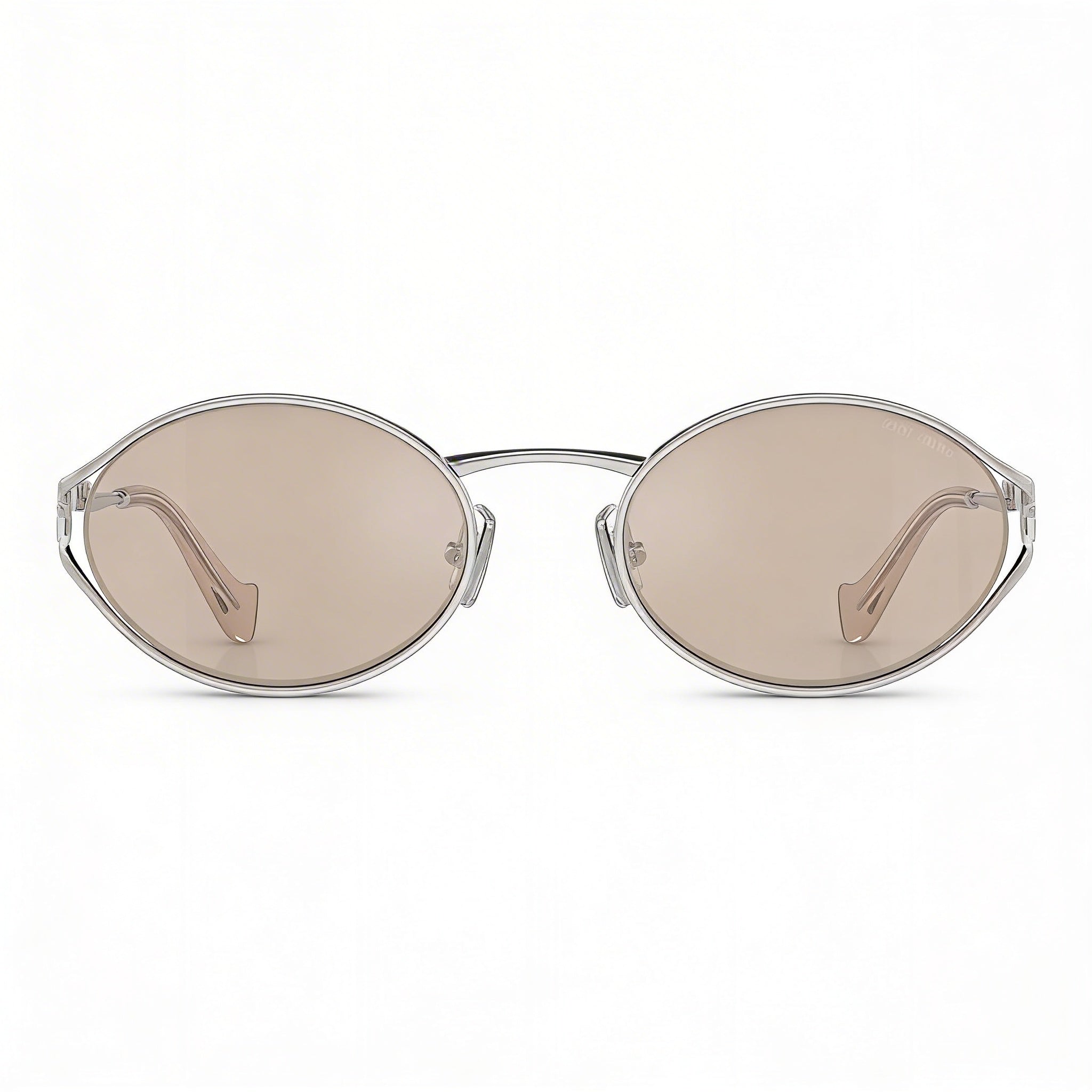 Miu Miu Modern Women's Oval Multicolour Metal Frame Sunglasses with Pale Gold Polycarbonate Lenses, Photo 2