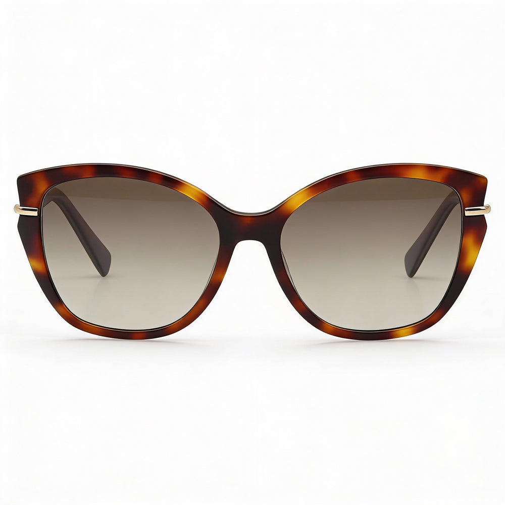 Longchamp LO627S Women's Butterfly Havana Plastic Frame Brown Gradient 100% UV Protection Sunglasses 57mm