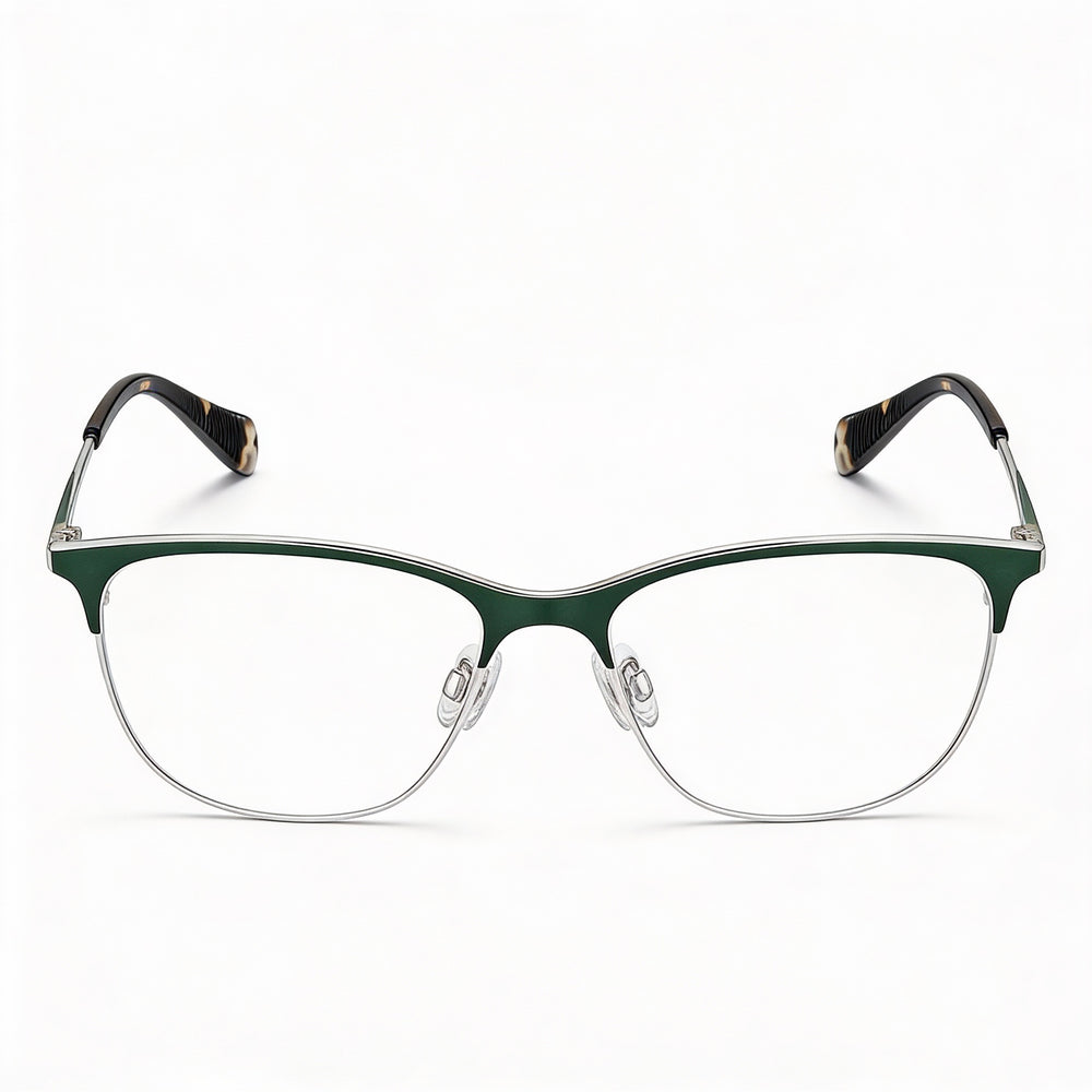 rag & bone RNB3034 Women's Green Stainless Steel Rectangle Full Rim Light Adaptive Eyeglasses 54-15-135