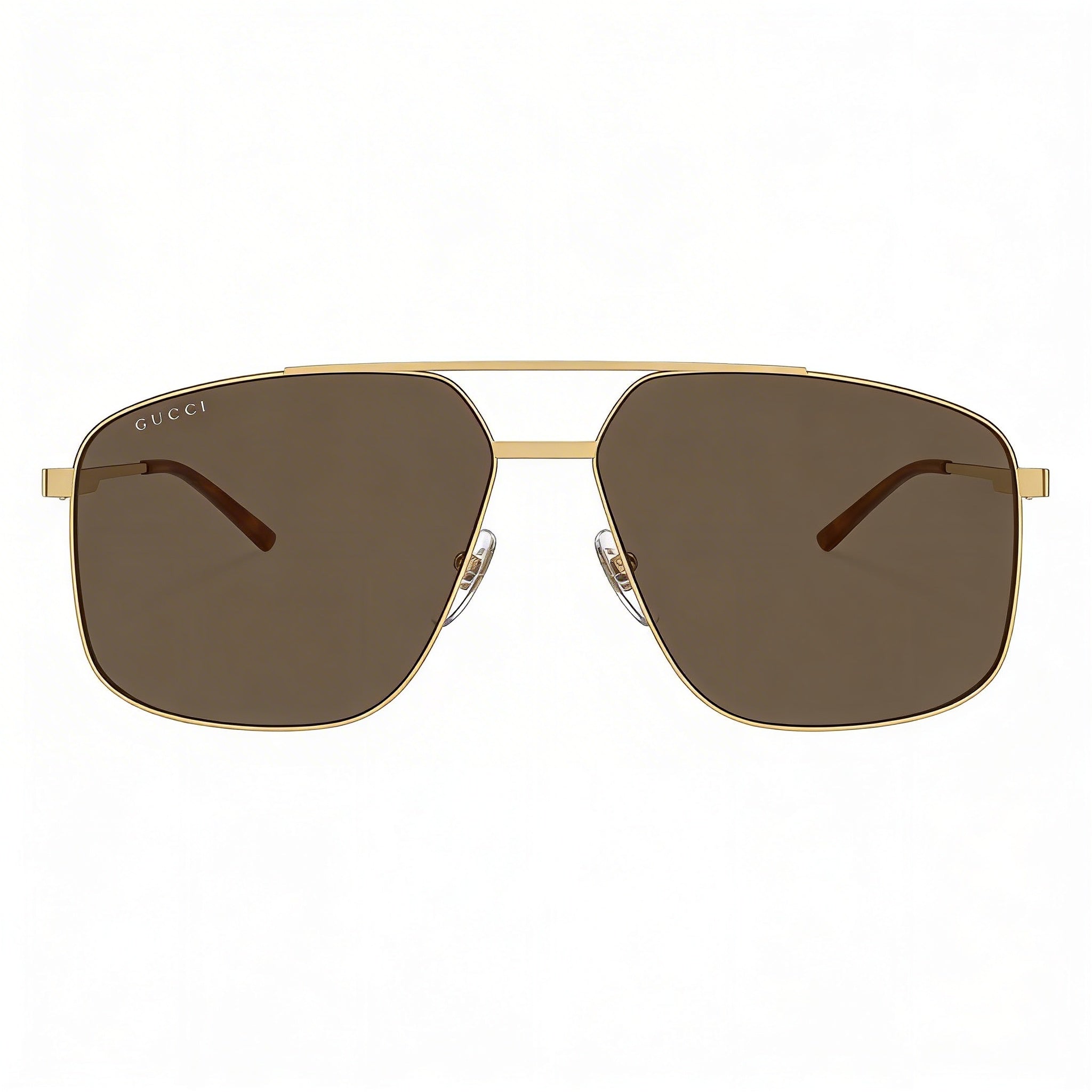 Gafas de sol unisex Gucci Casual de metal con montura en color oro-marrón y lentes a juego en oro-marrón, 60 mm, Photo 2