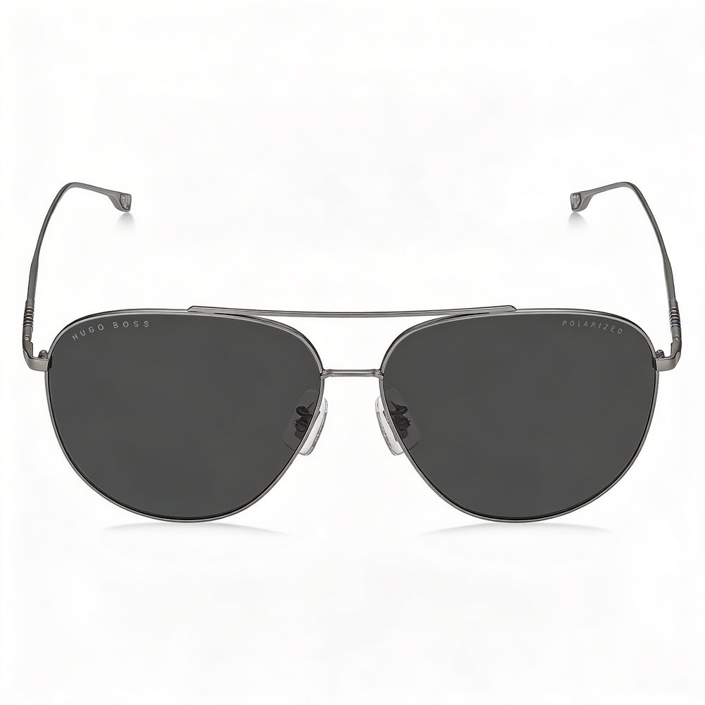 Hugo Boss Boss 1296/F/S Men's Stainless Steel Matte Ruthenium Gray Sunglasses with UV Protection 63mm