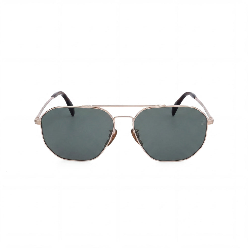 David Beckham Classic Unisex Gold Havana Green Frame Dark Gray Gradient Polycarbonate UV Protected Sunglasses 60mm