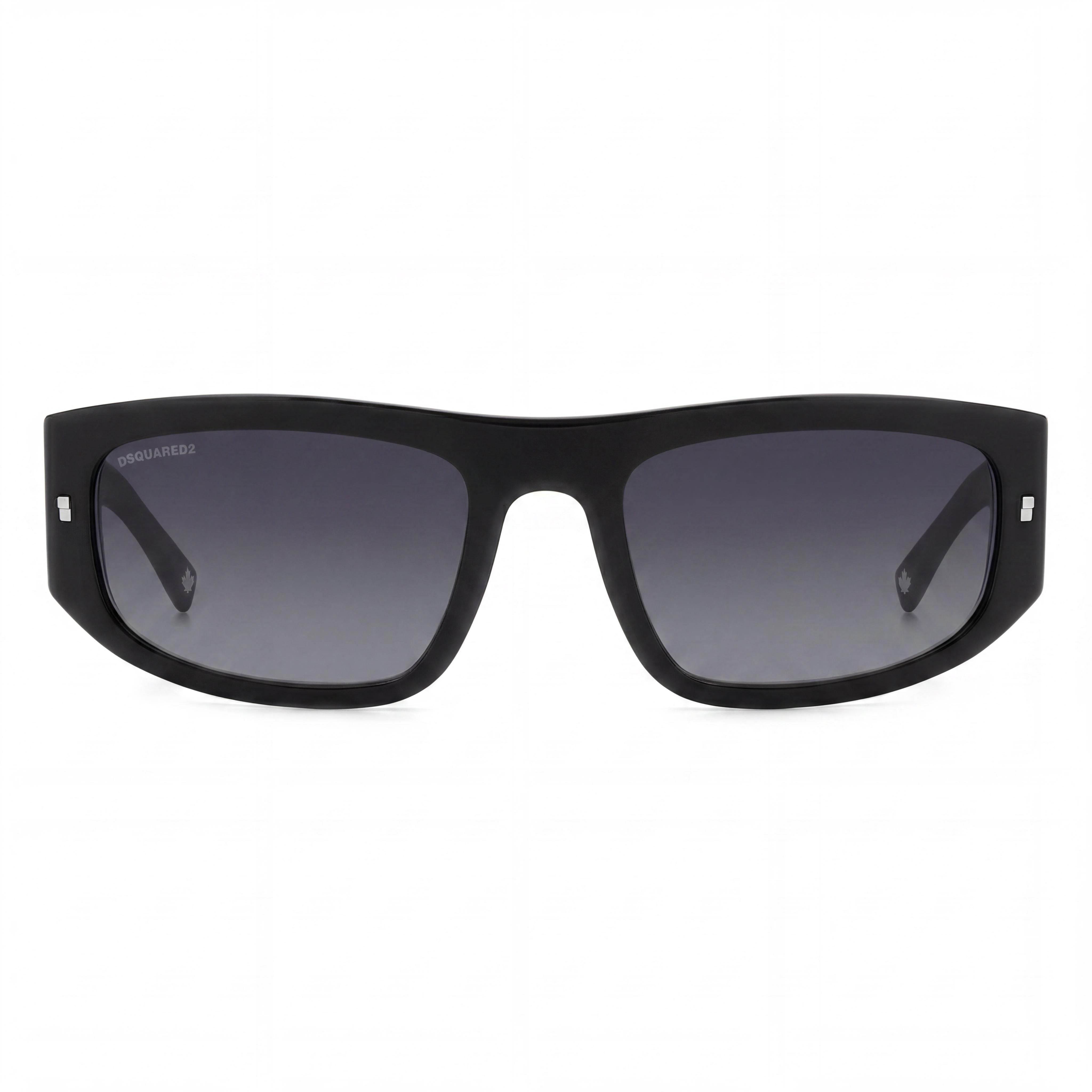 DSQUARED2 Casual Men's Black Acetate Frame Sunglasses with Dark Grey Shaded Polycarbonate Lenses 57mm Lens Width, Photo 2